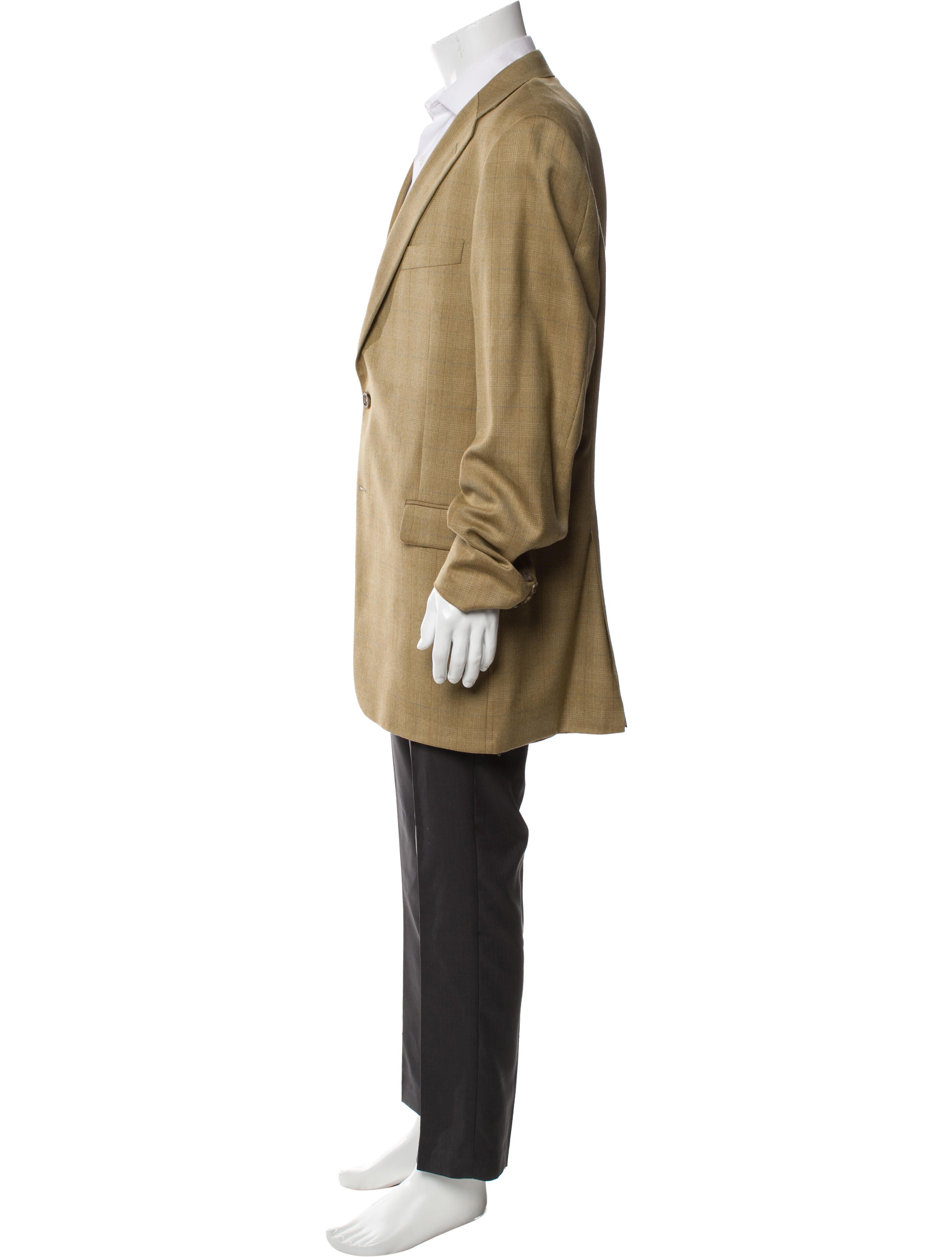 Burberry London Wool Plaid Print Blazer