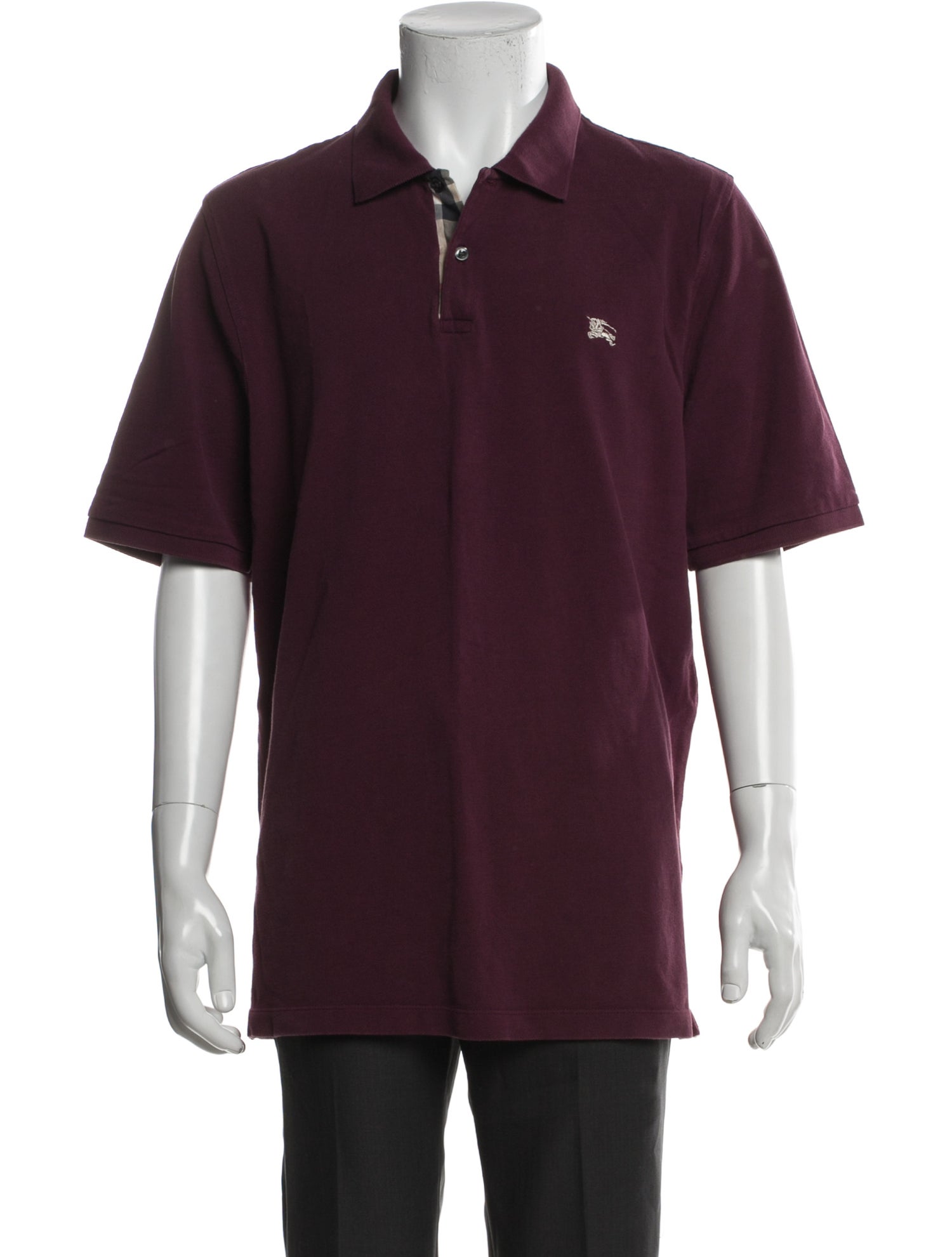 Burberry London Nova Check Pattern Crew Neck Polo Shirt