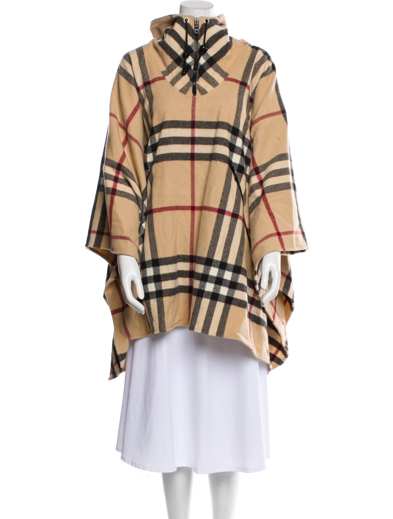 Burberry London Merino Wool Plaid Print Coat