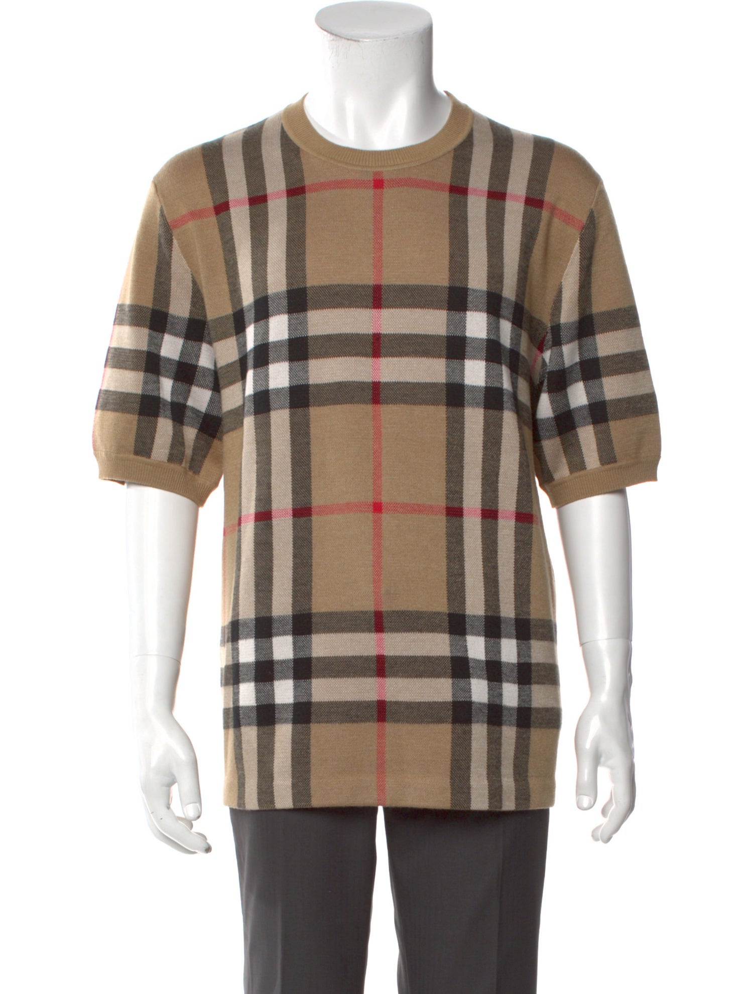 Burberry Nova Check Pattern Silk Pullover