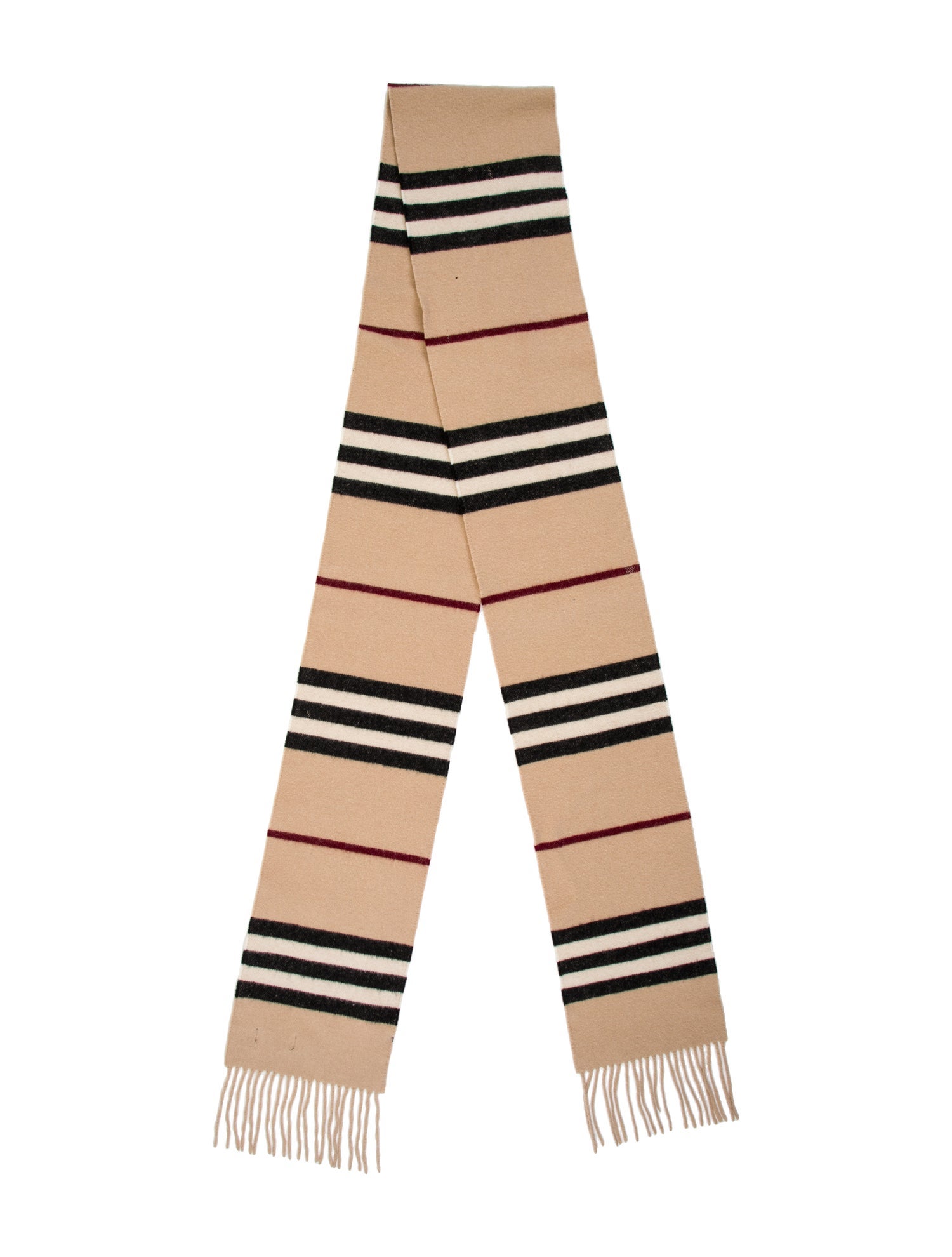 Burberry London Merino Wool Striped Scarf - Neutrals Scarves and Shawls ...