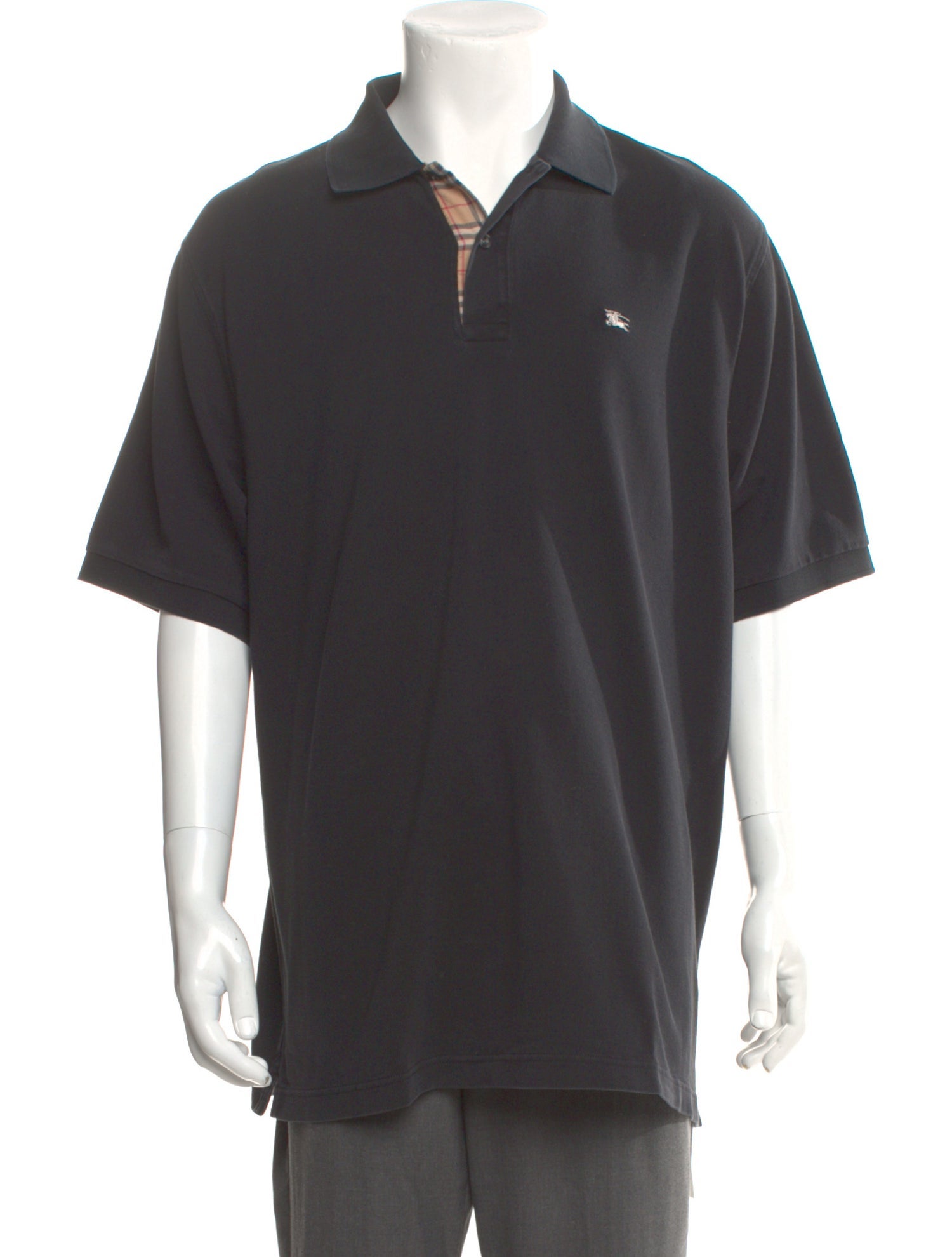 Burberry London House Check Pattern Crew Neck Polo Shirt