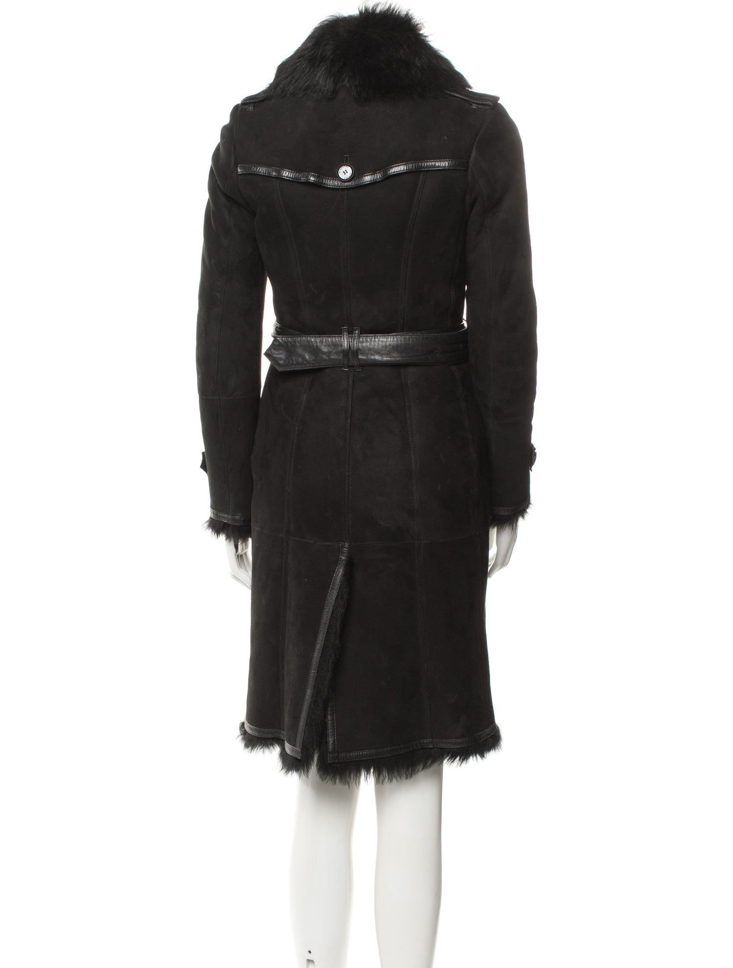 Burberry London Shearling Trench Coat