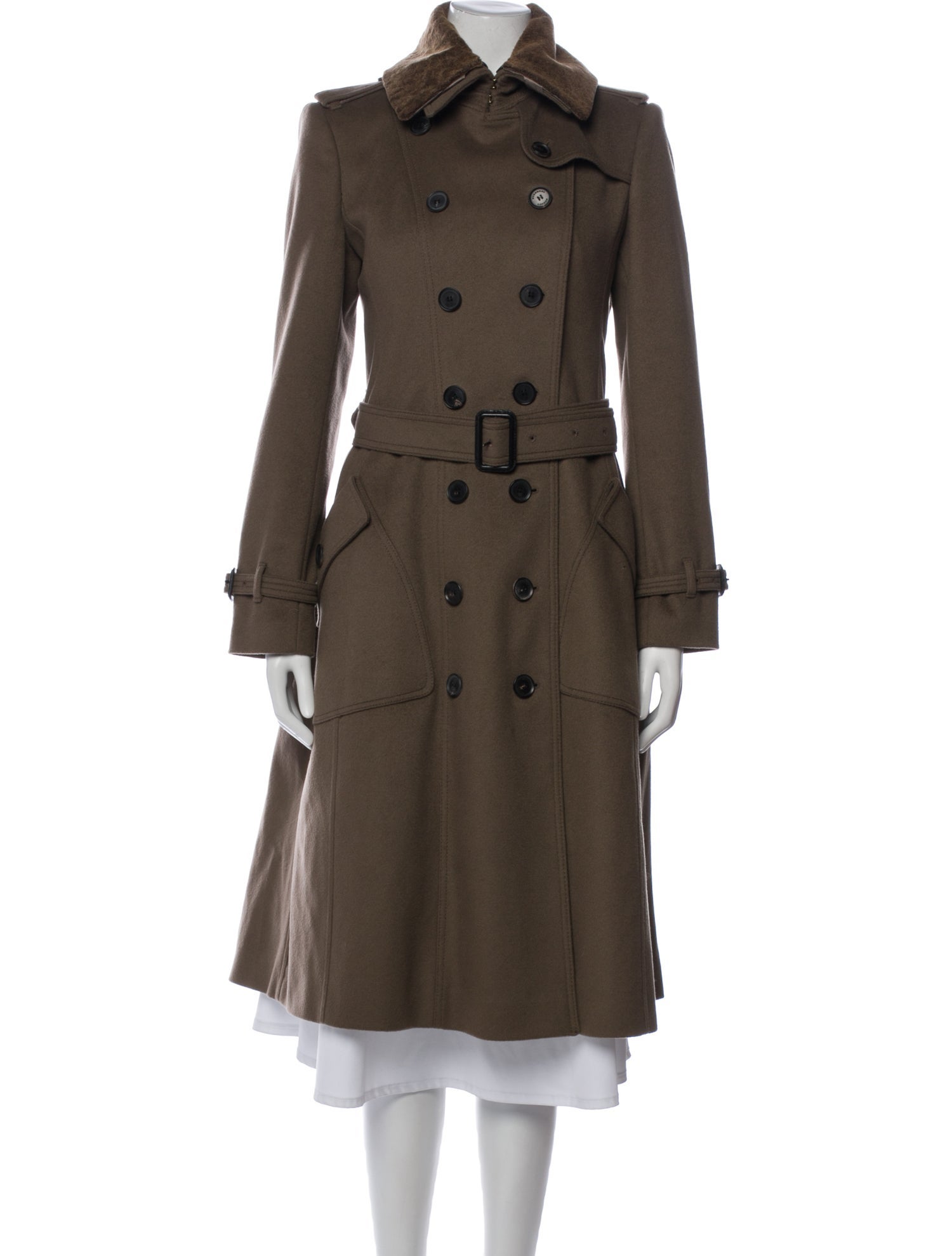 Burberry London Virgin Wool Fur Coat