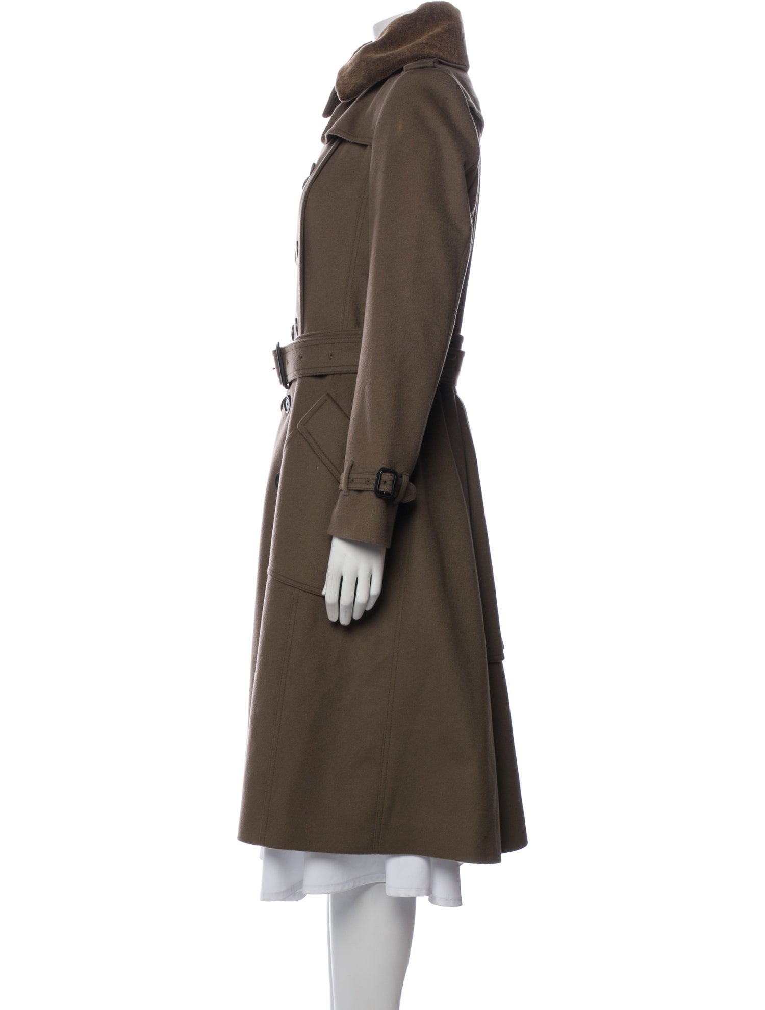 Burberry London Virgin Wool Fur Coat
