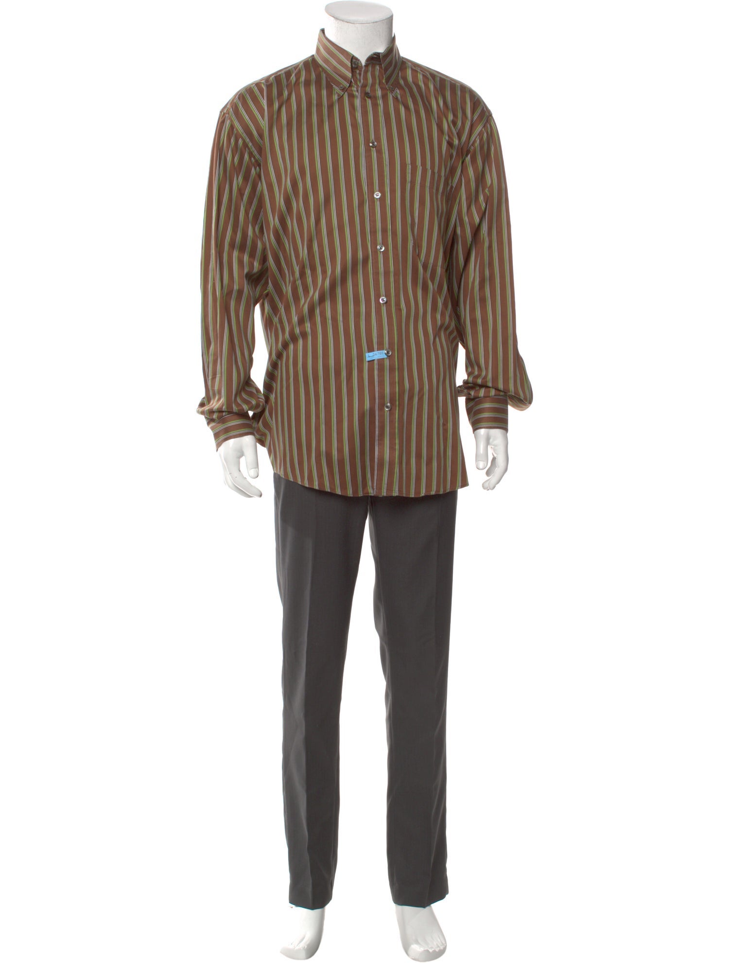 Burberry London Striped Long Sleeve Dress Shirt