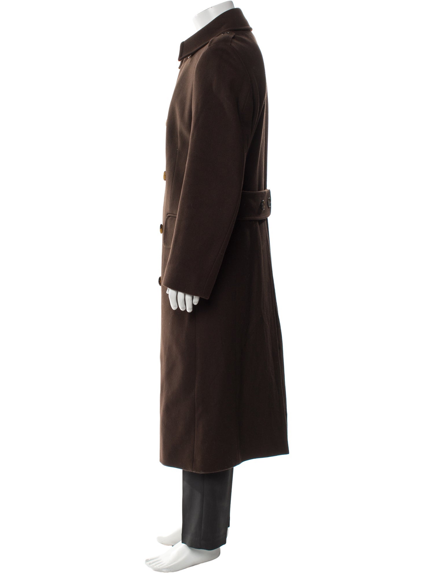 Burberry London House Check Pattern Wool Peacoat