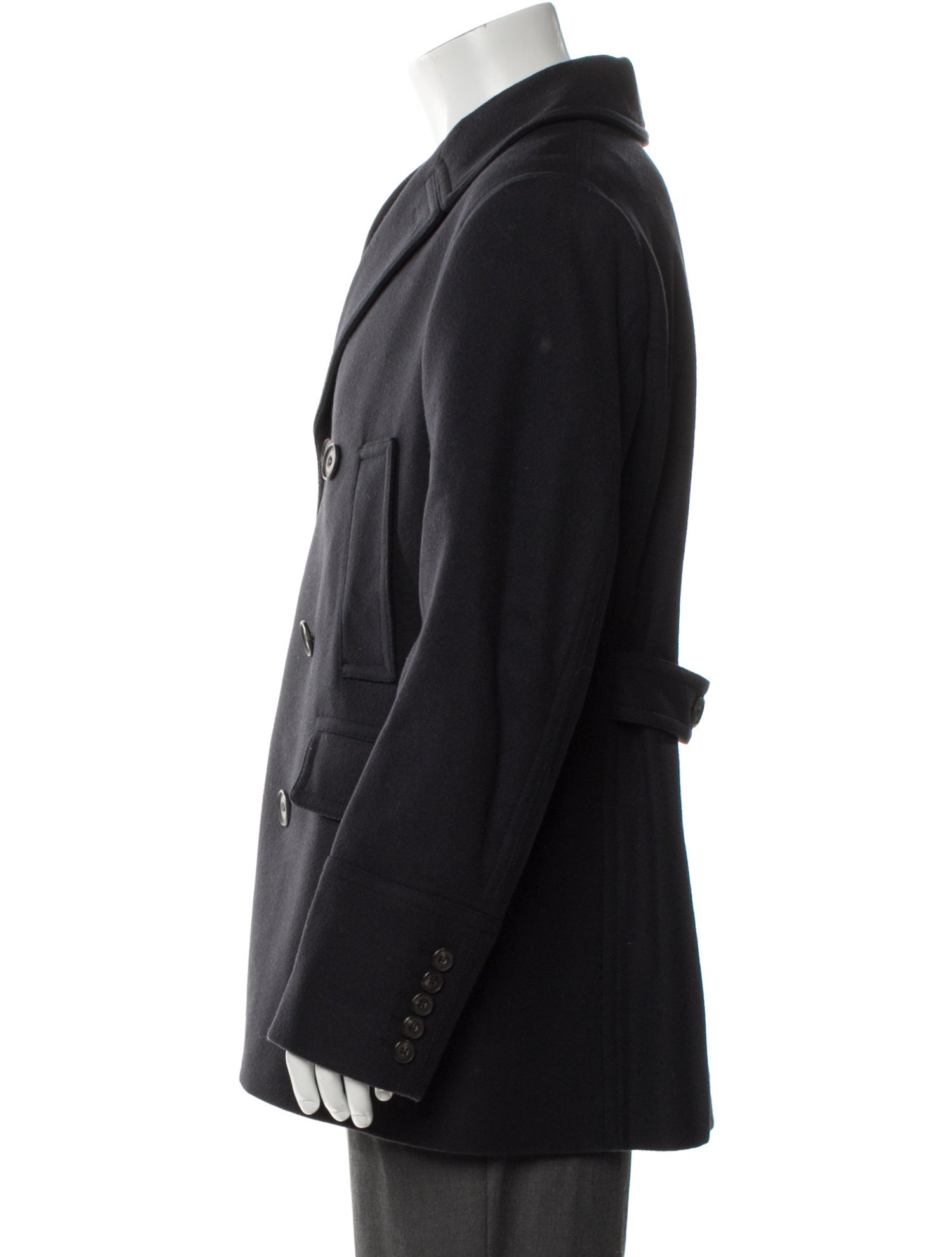 Burberry London Abstract Check Wool Peacoat w/ Tags