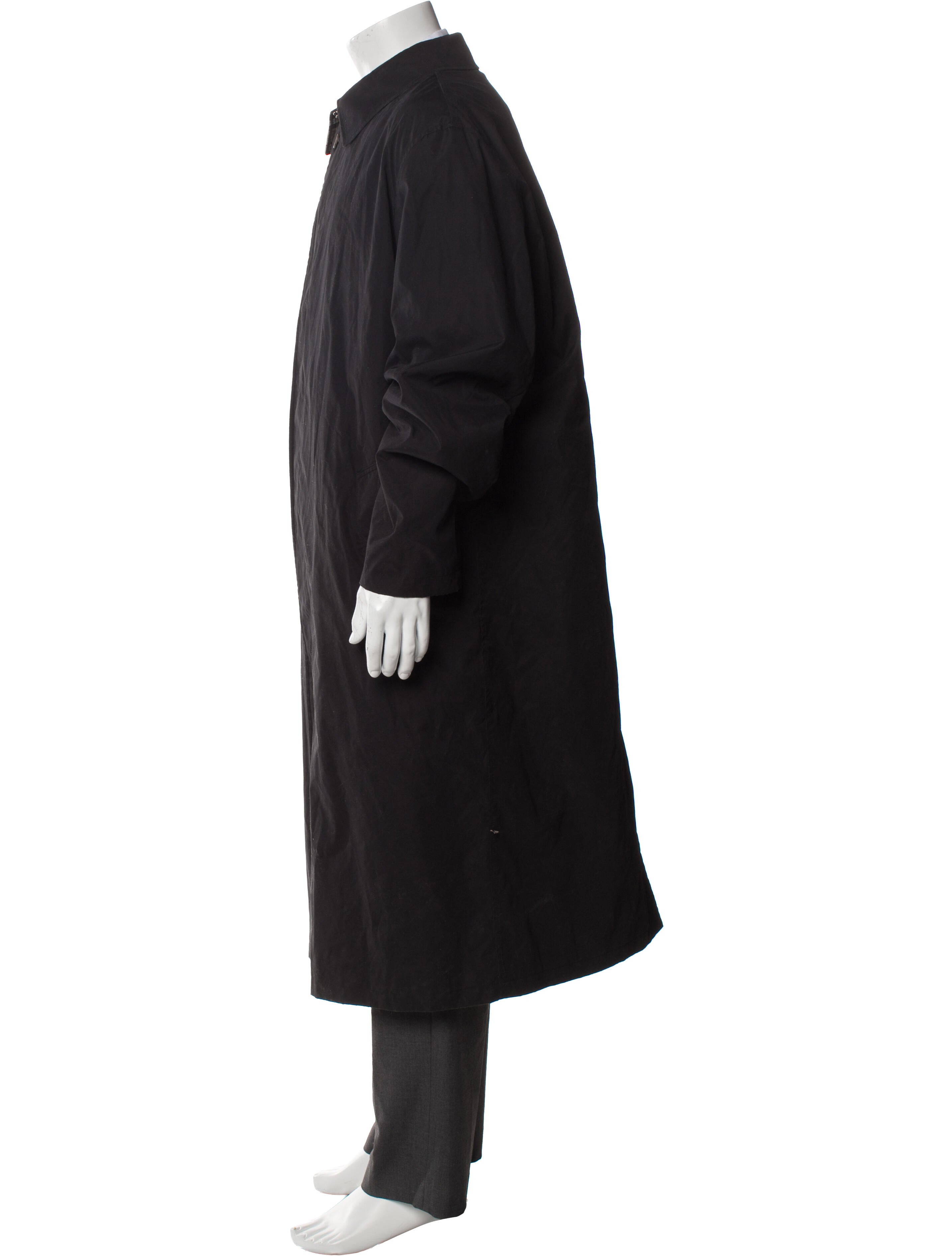 Burberry London Nova Check Pattern Wool Trench Coat