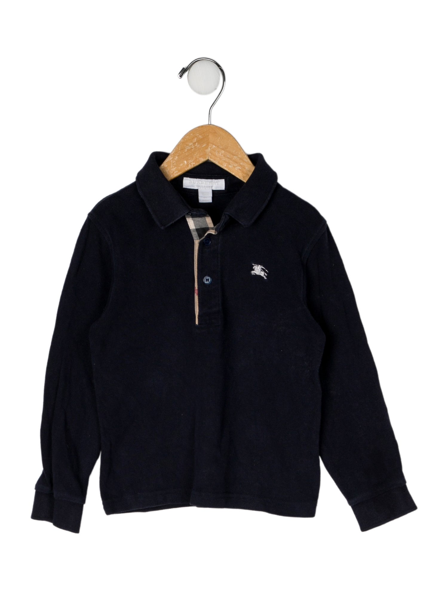 Burberry London Cotton Long Sleeve Polo Shirt