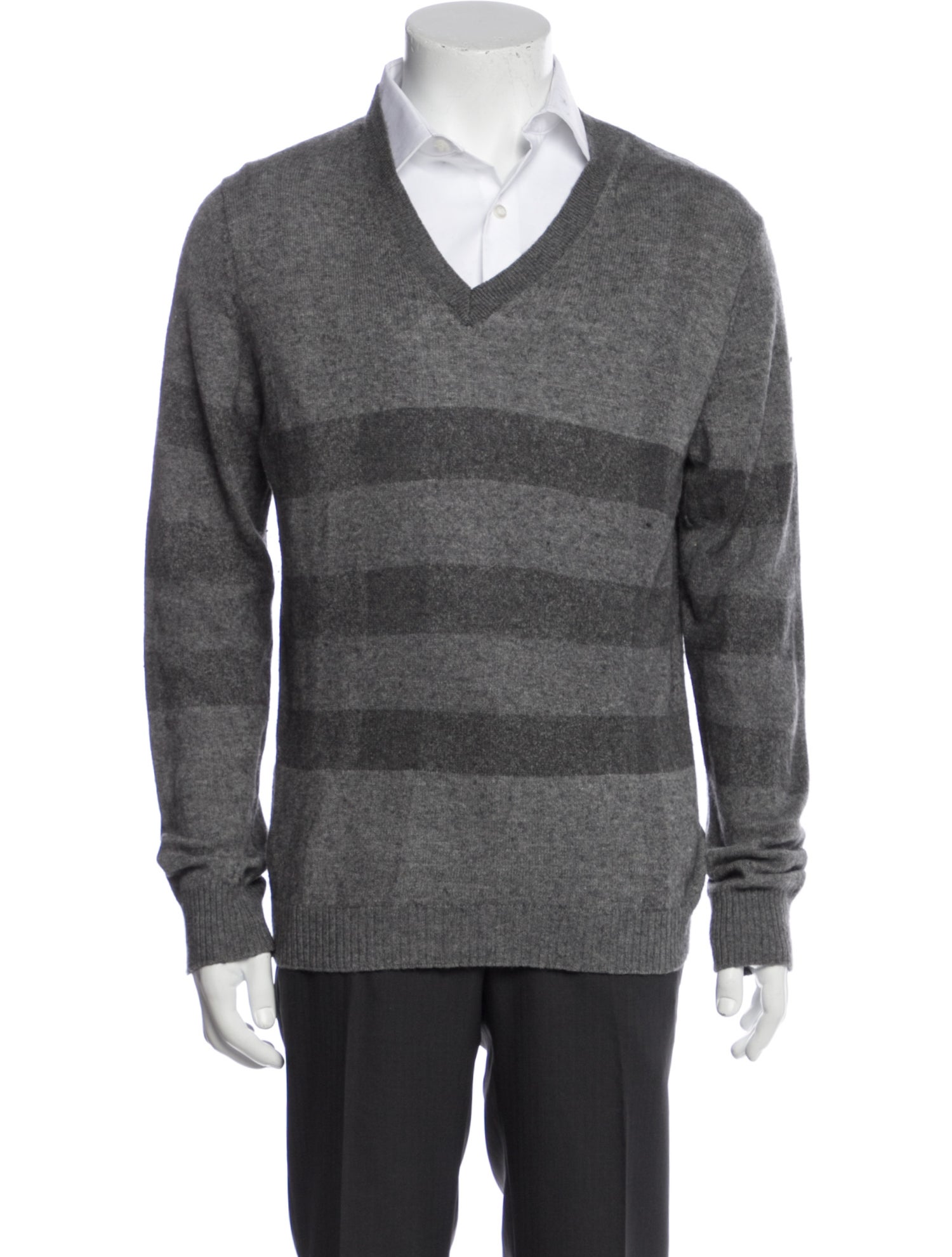 Burberry London Abstract Check V-Neck Pullover