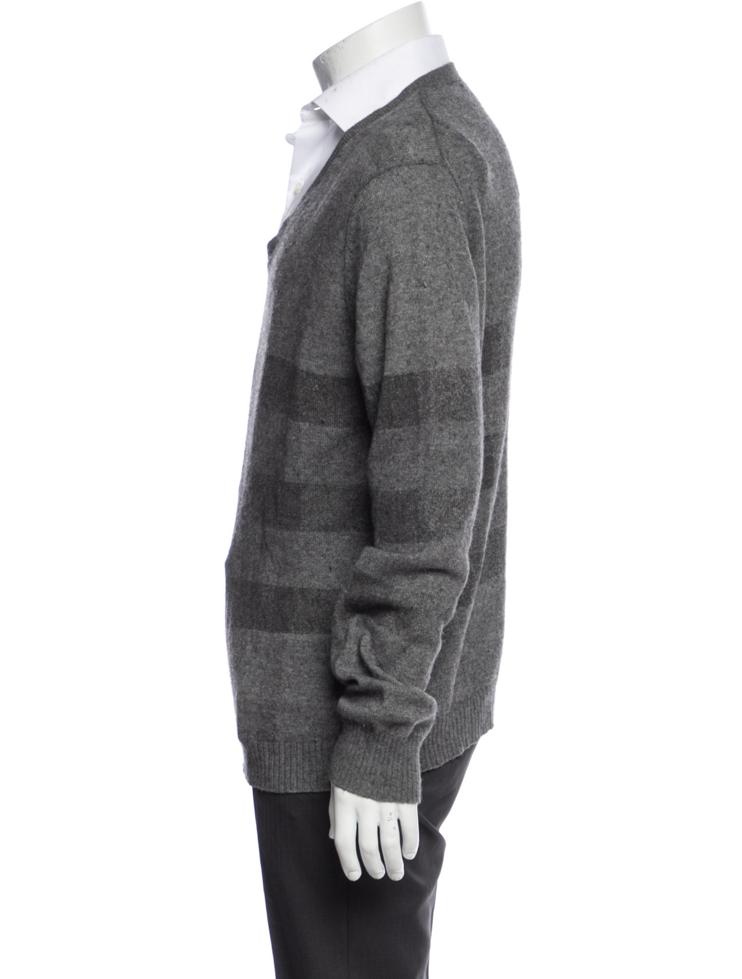 Burberry London Abstract Check V-Neck Pullover