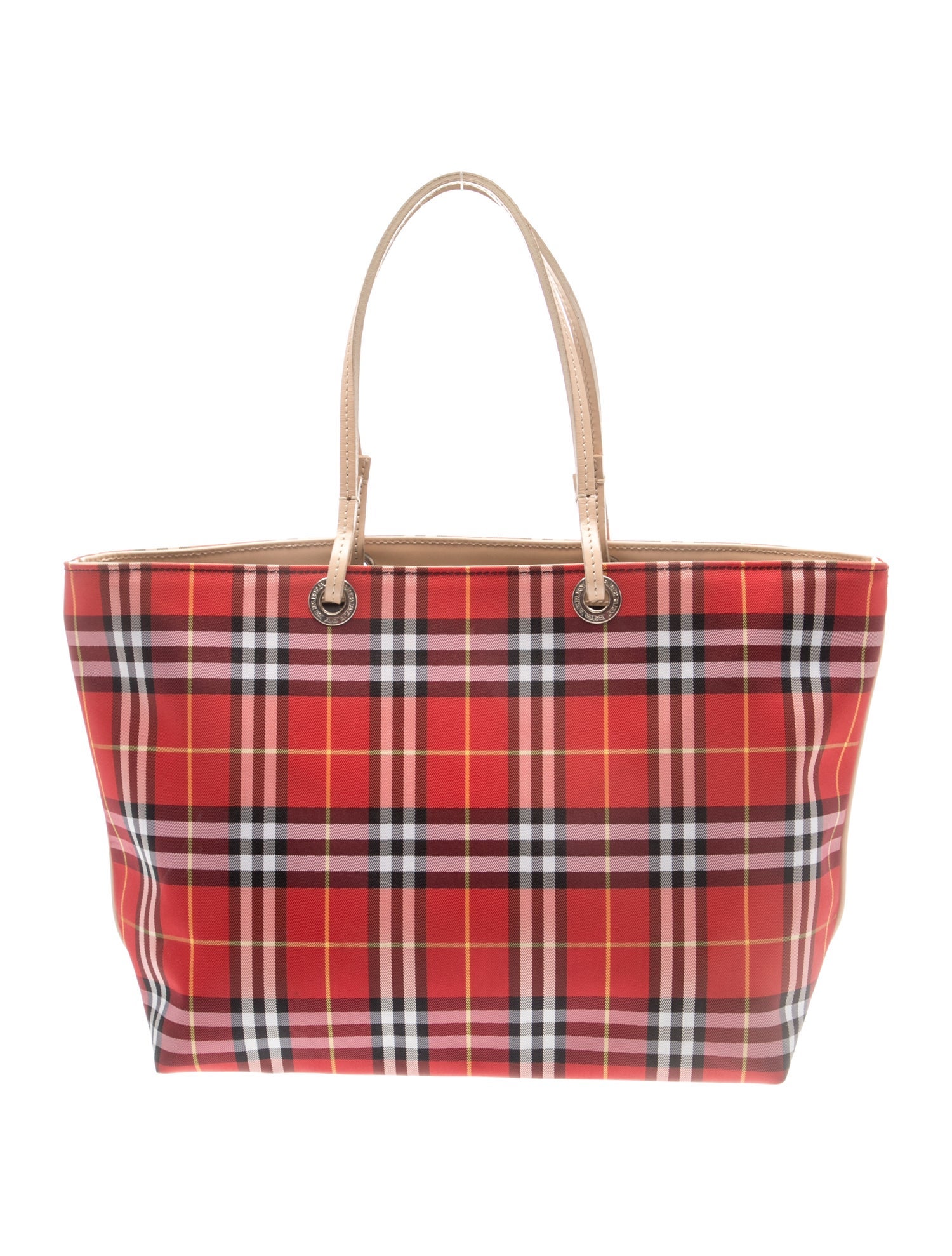 Burberry London Nova Check Tote Small Vintage - Red Totes