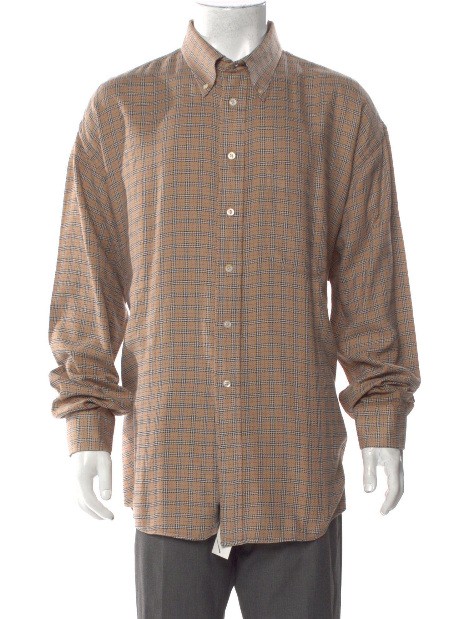 Burberry London Plaid Print Long Sleeve Shirt