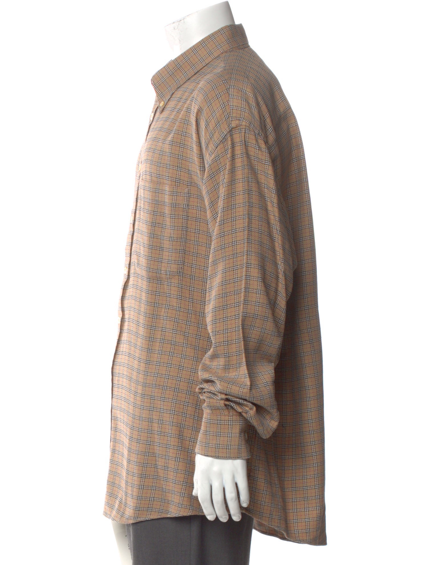 Burberry London Plaid Print Long Sleeve Shirt