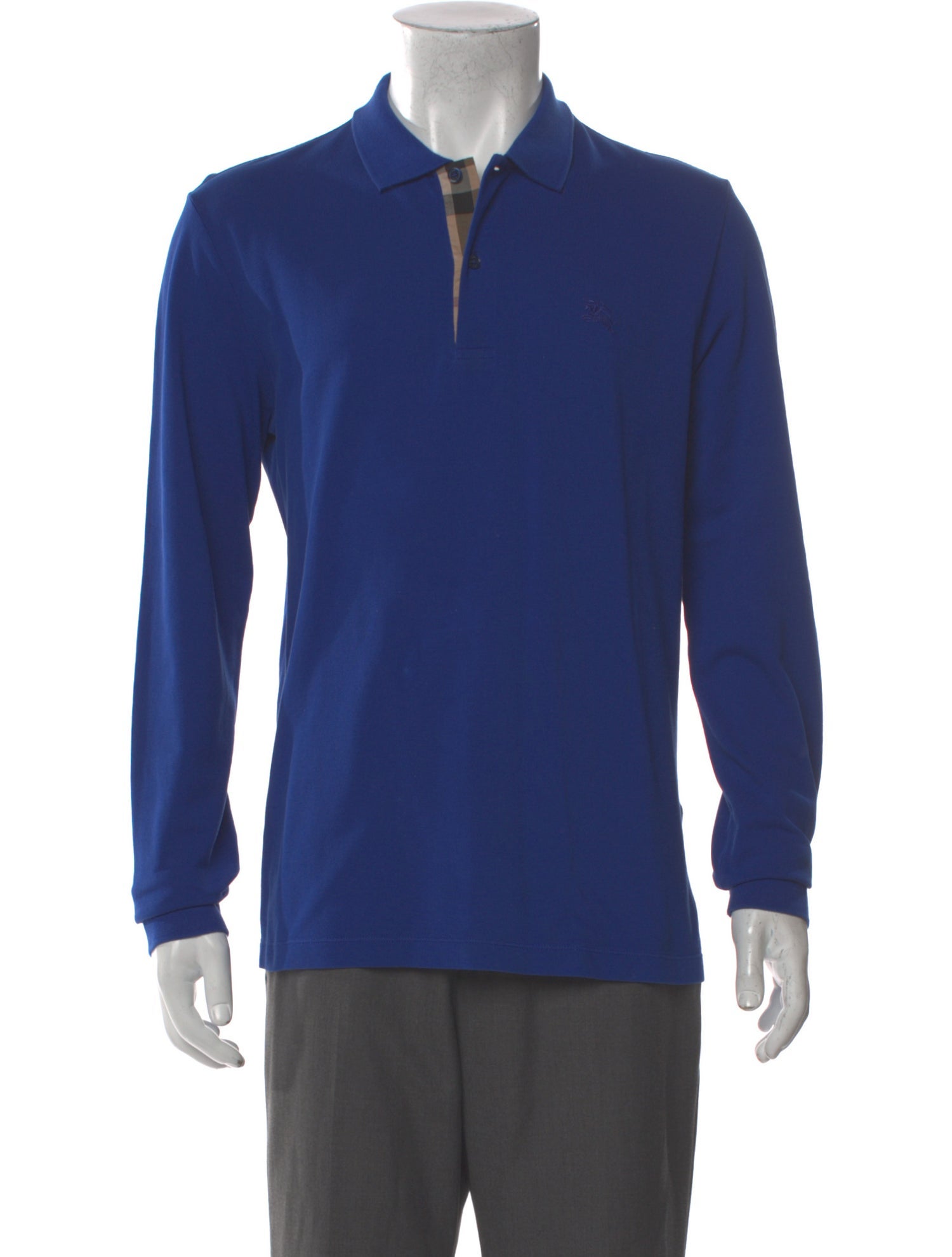 Burberry V-Neck Long Sleeve Polo Shirt