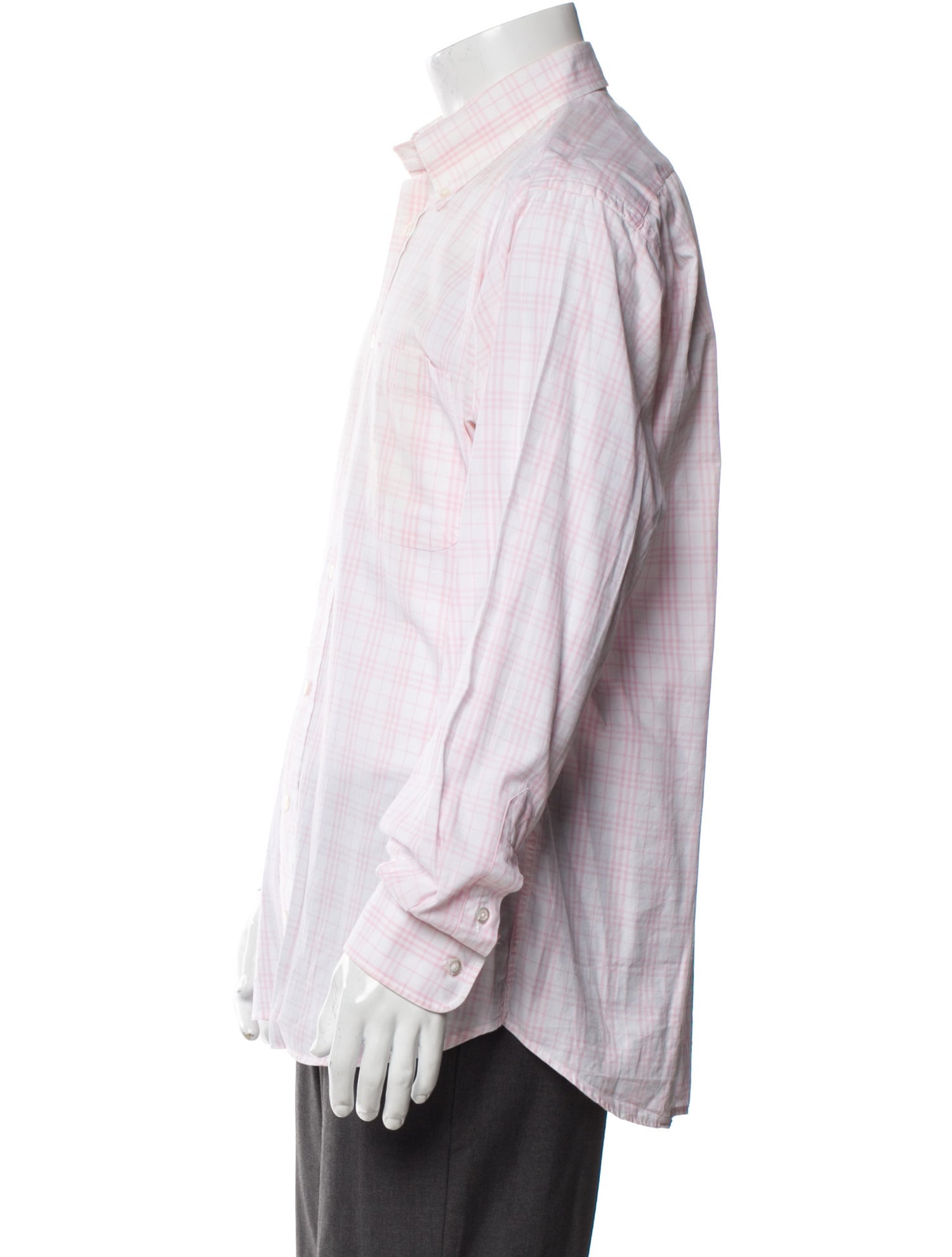 Burberry London Plaid Print Long Sleeve Dress Shirt