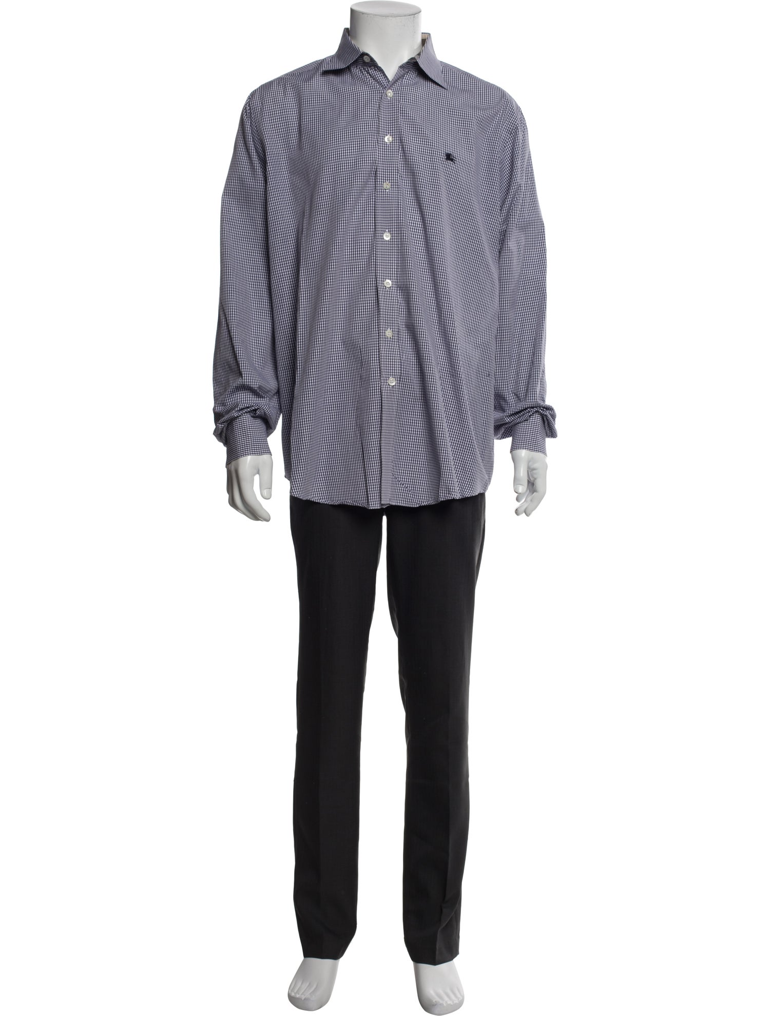 Burberry London Abstract Check Long Sleeve Dress Shirt