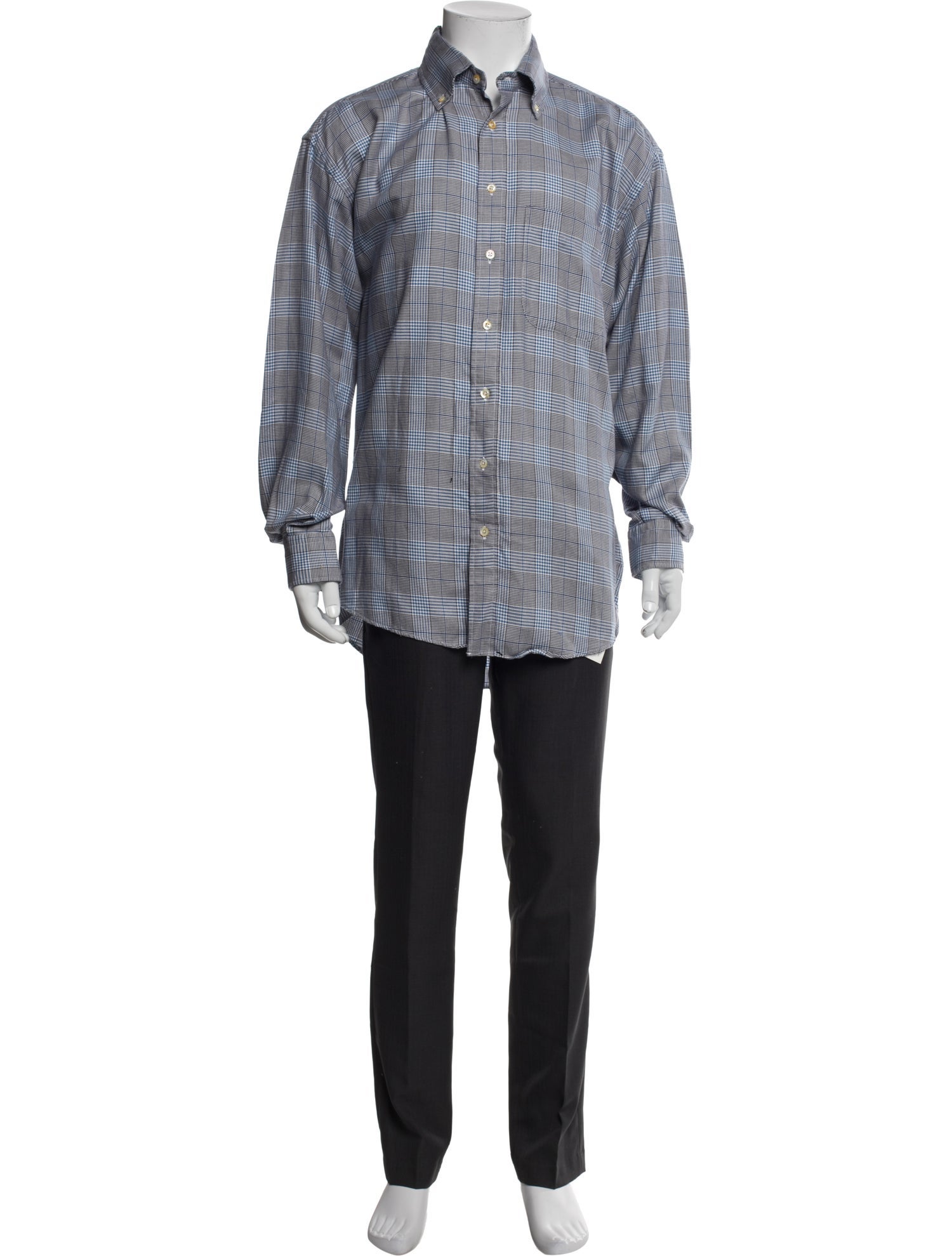 Burberry London Plaid Print Long Sleeve Shirt