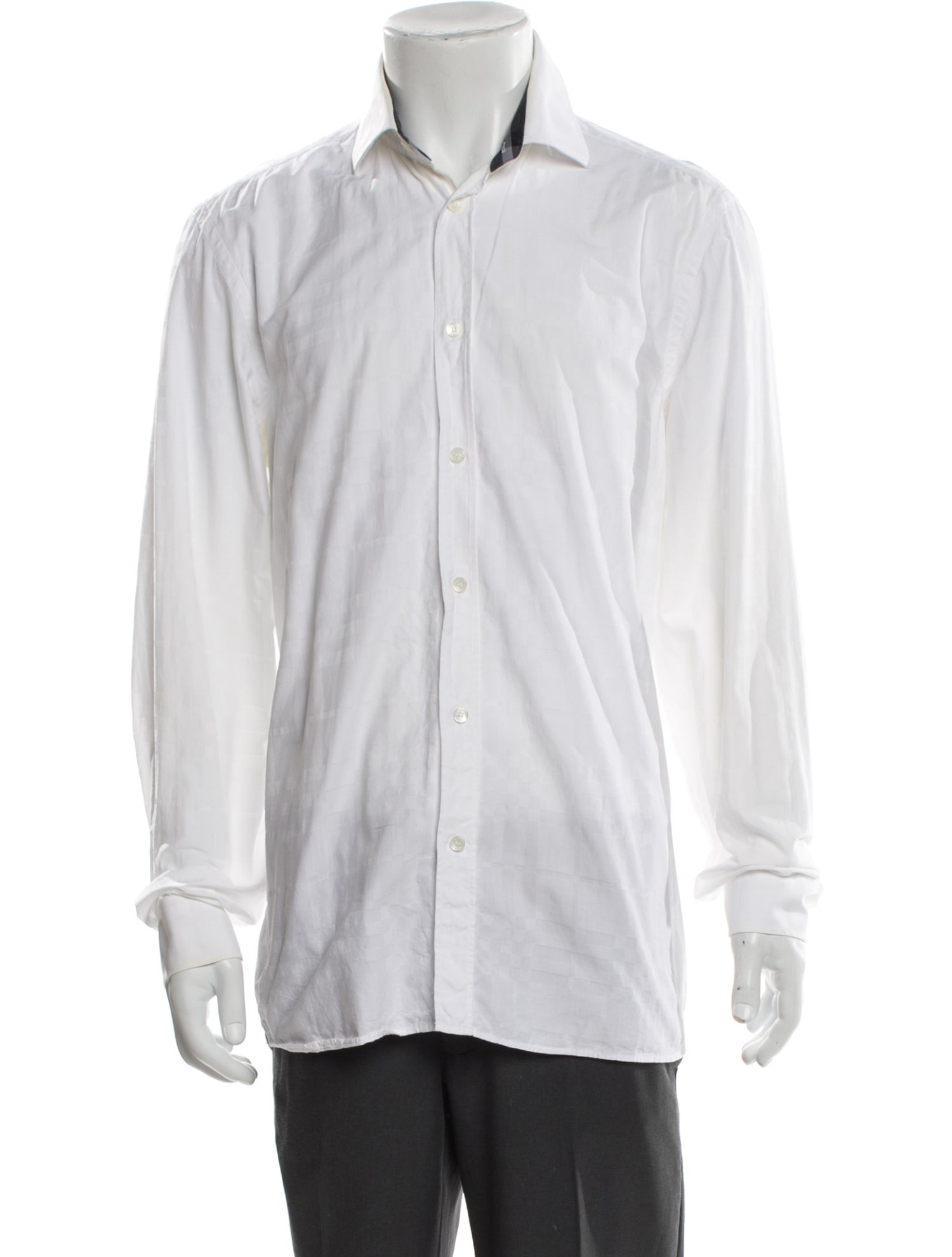 Burberry London House Check Pattern Long Sleeve Dress Shirt