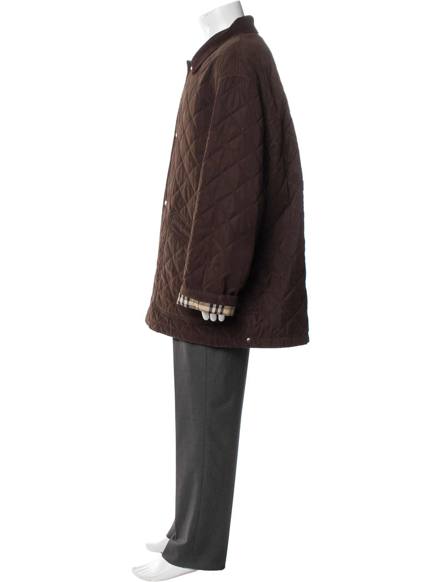 Burberry London Quilted Pattern Wool Overcoat