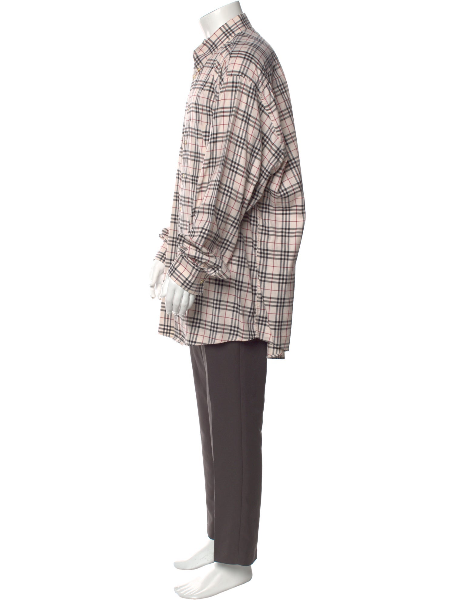 Burberry London House Check Pattern Long Sleeve Dress Shirt