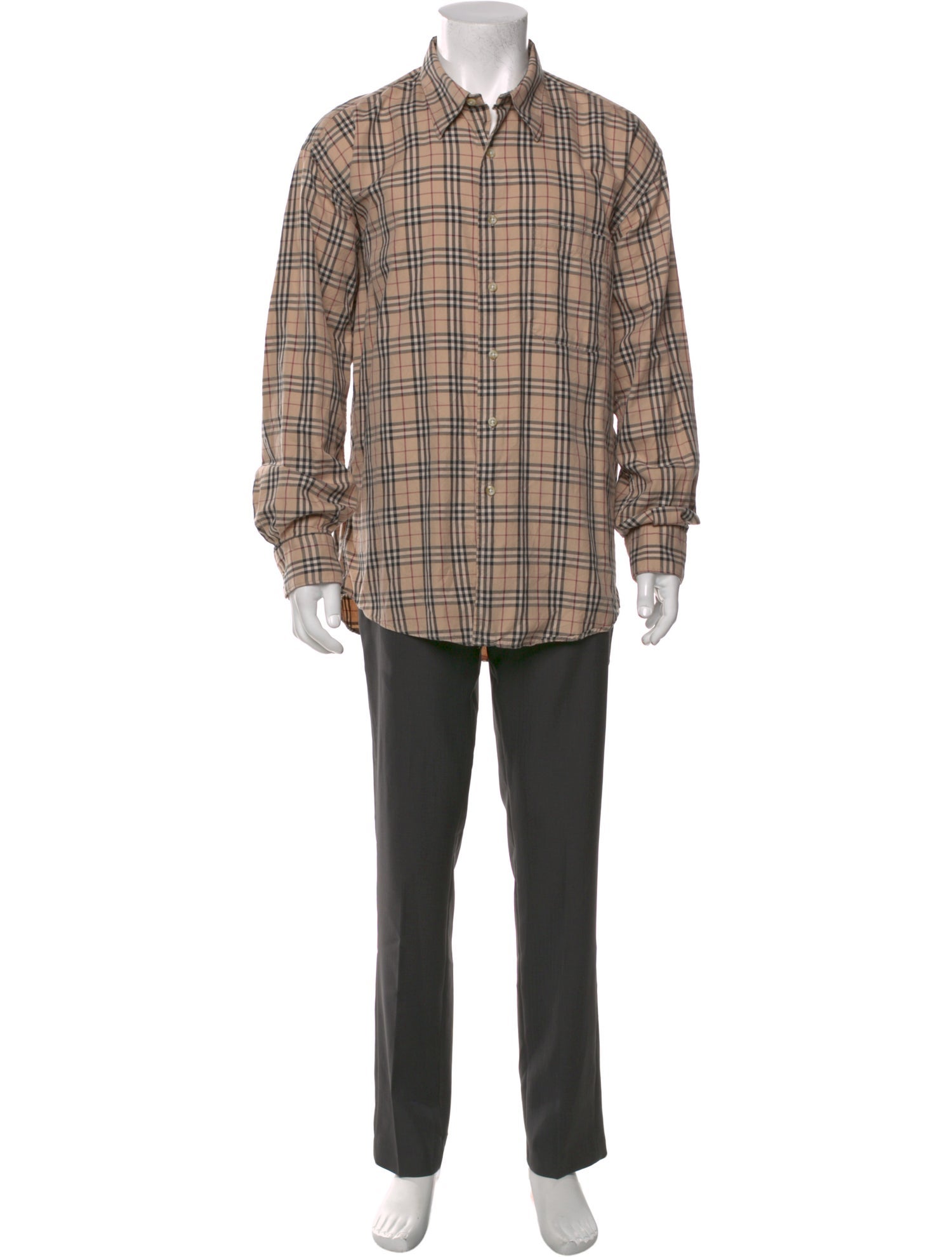 Burberry London Plaid Print Long Sleeve Shirt