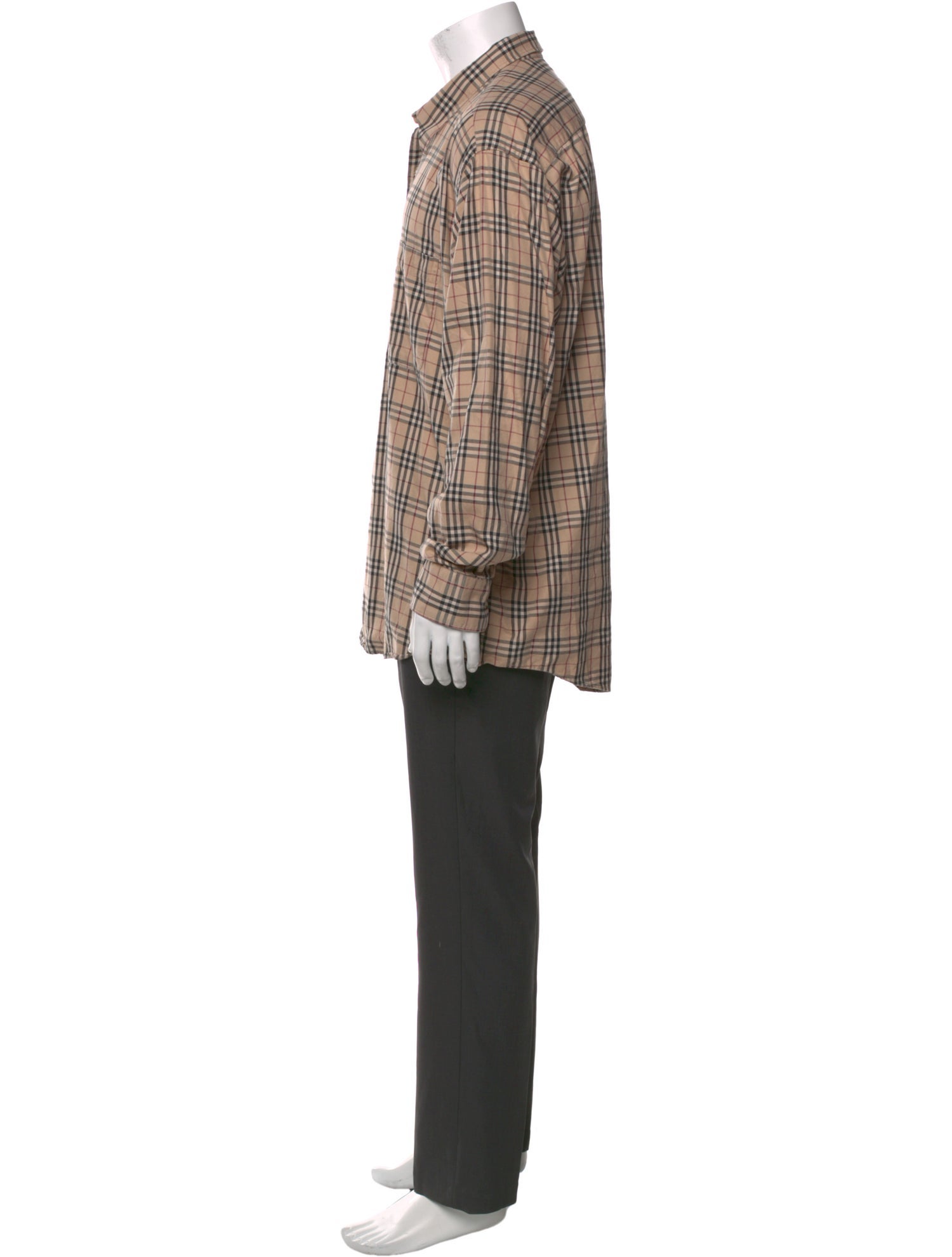 Burberry London Plaid Print Long Sleeve Shirt