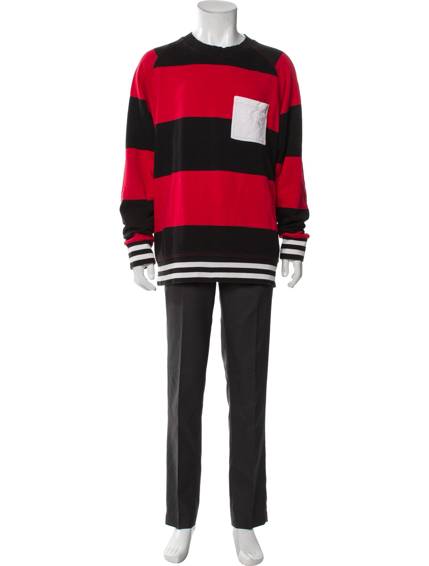 Burberry London Striped Crew Neck Sweatshirt