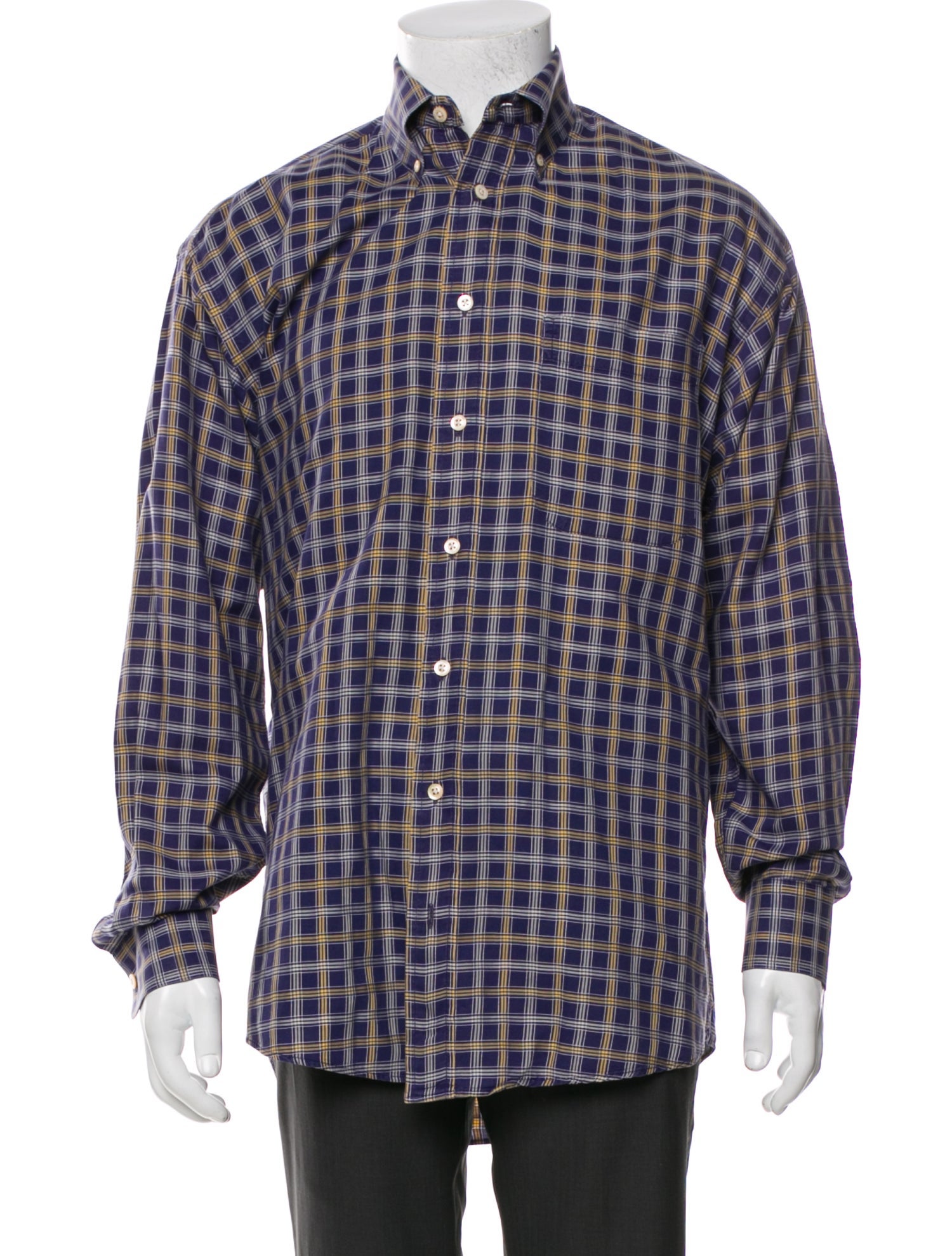 Burberry London Plaid Print Long Sleeve Shirt