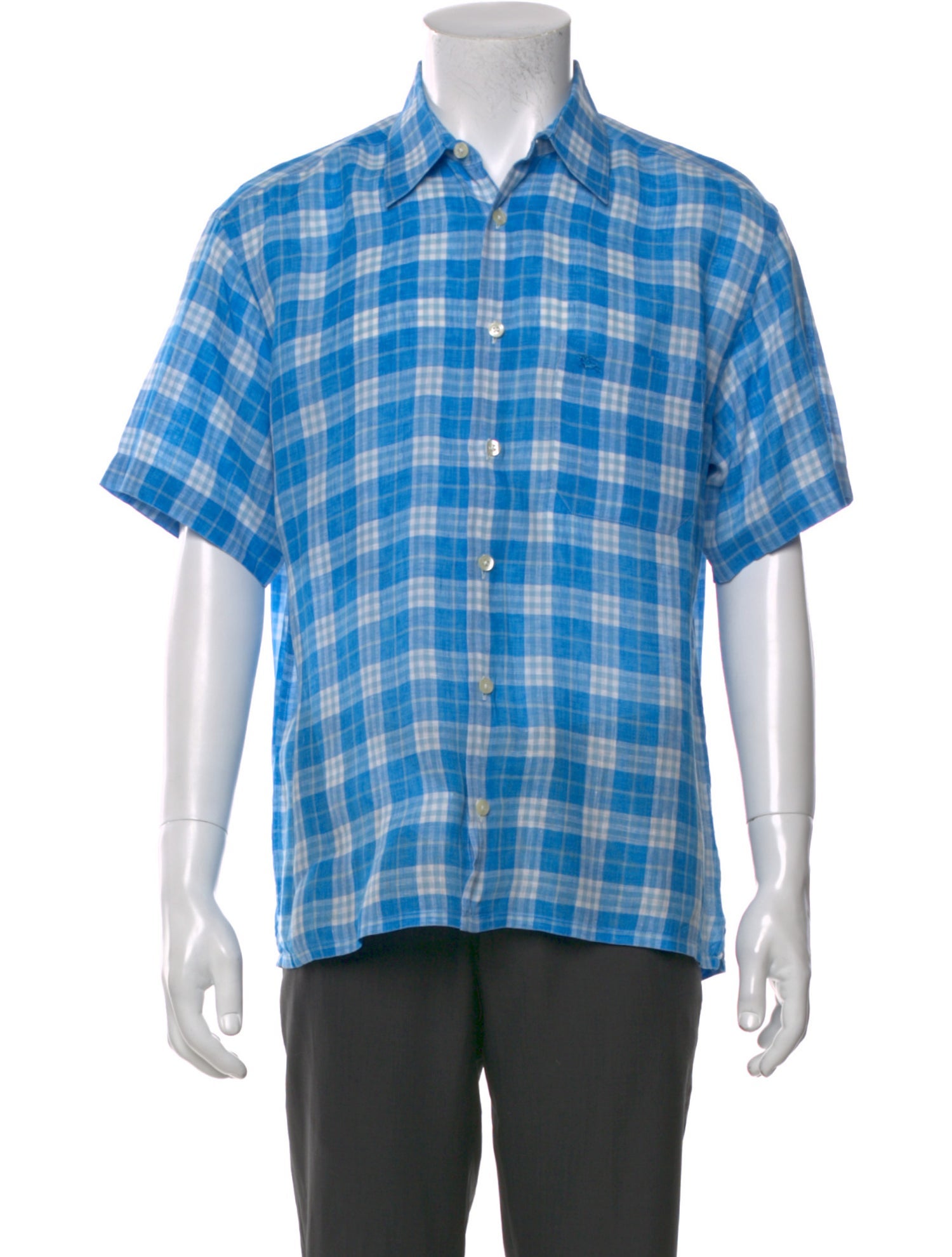 Burberry London House Check Pattern Linen Shirt