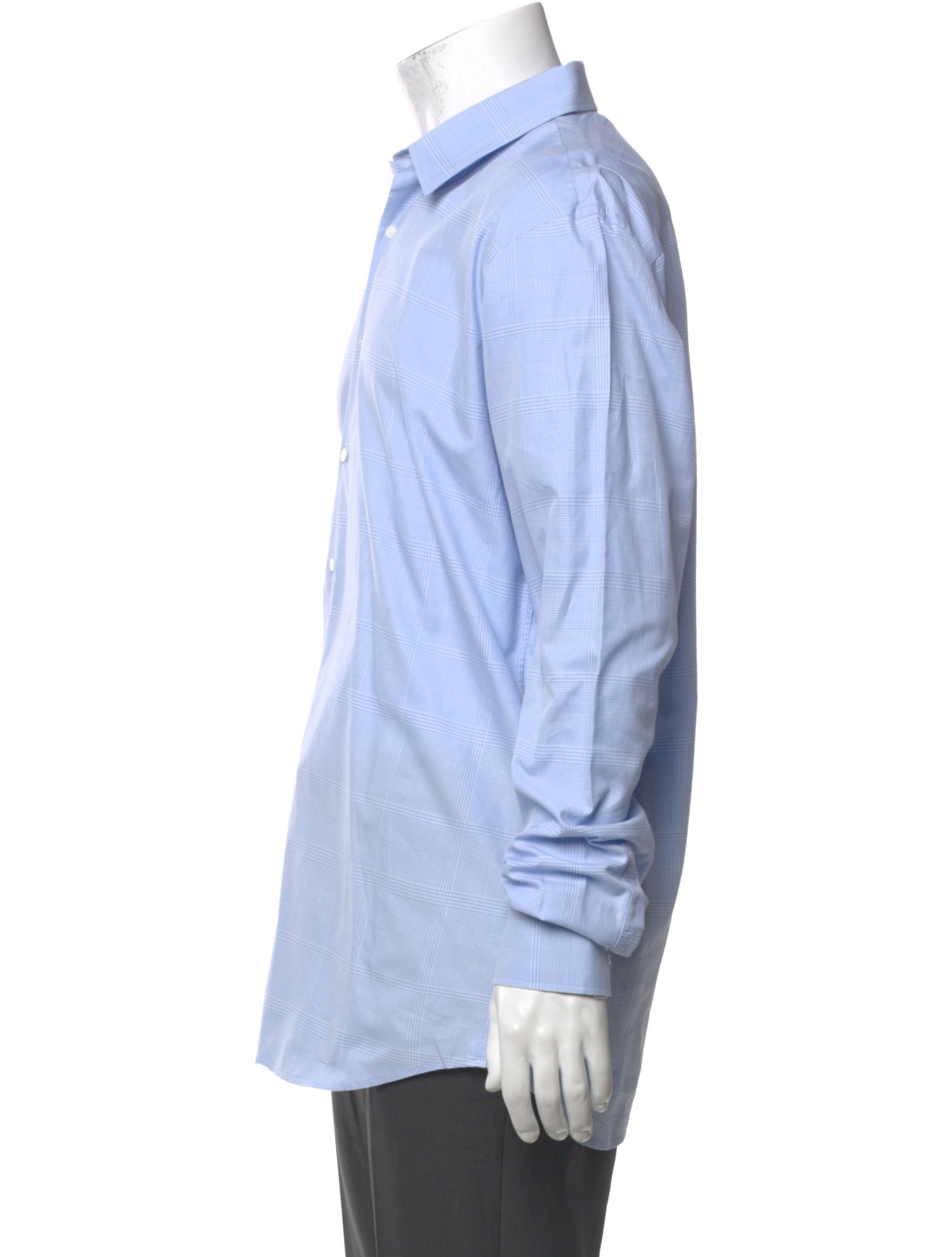 Burberry London TB Monogram Plaid Print Dress Shirt