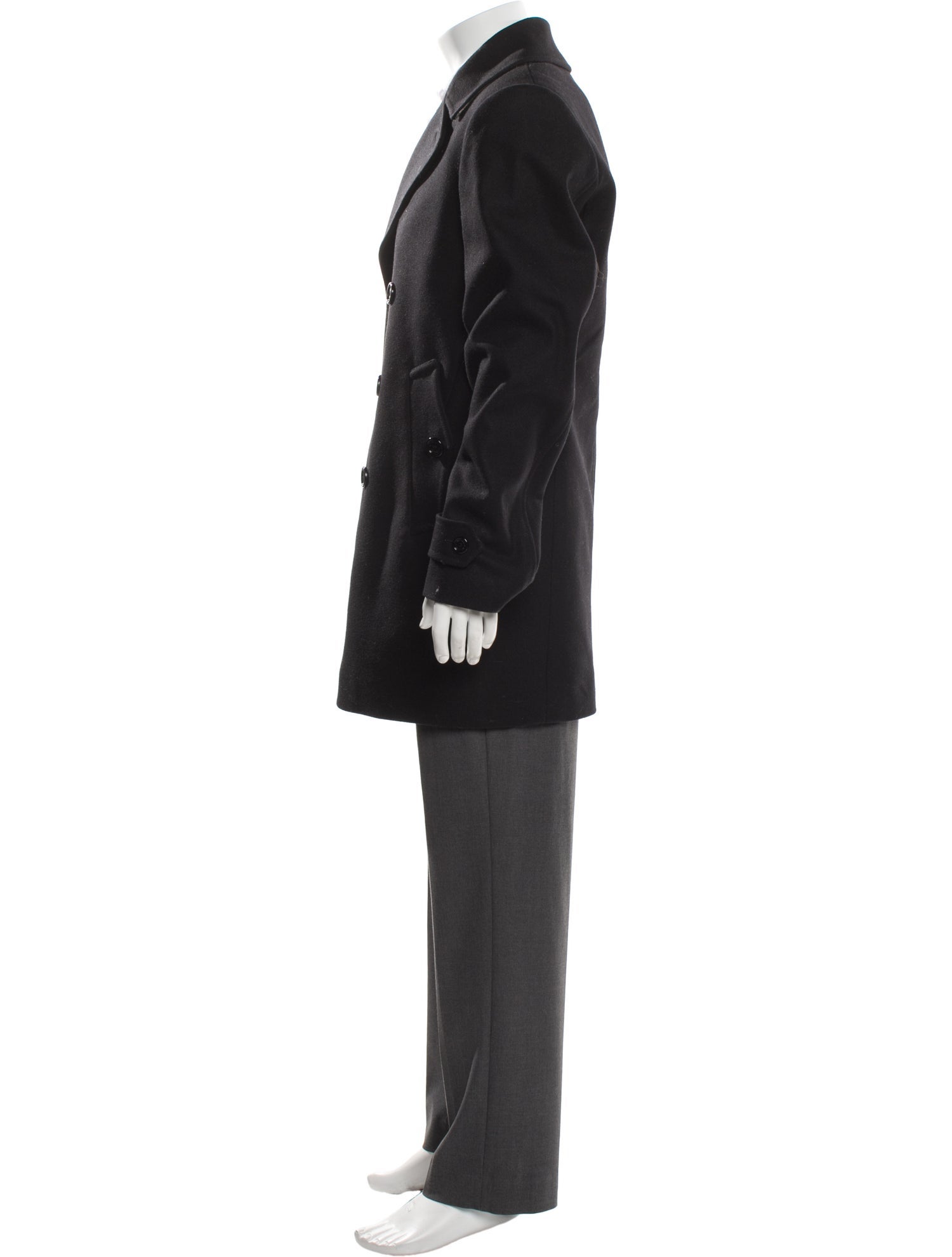 Burberry London Nova Check Pattern Wool Peacoat
