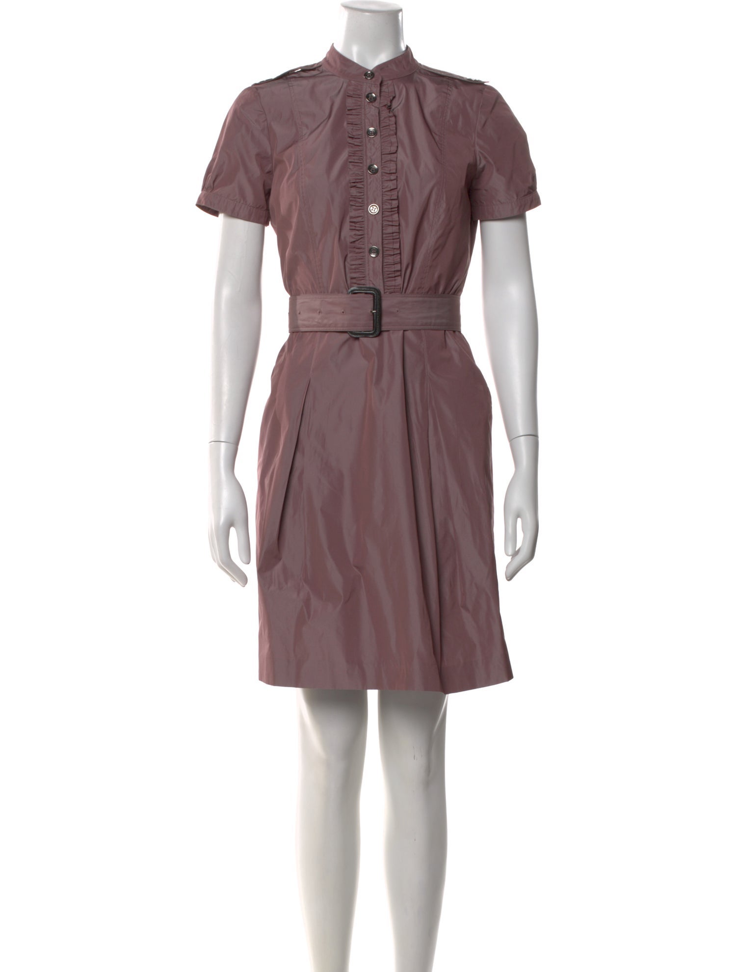 burberry purple dress Burberry Pre-Owned Prorsum Ruched Midi Dress | Purple