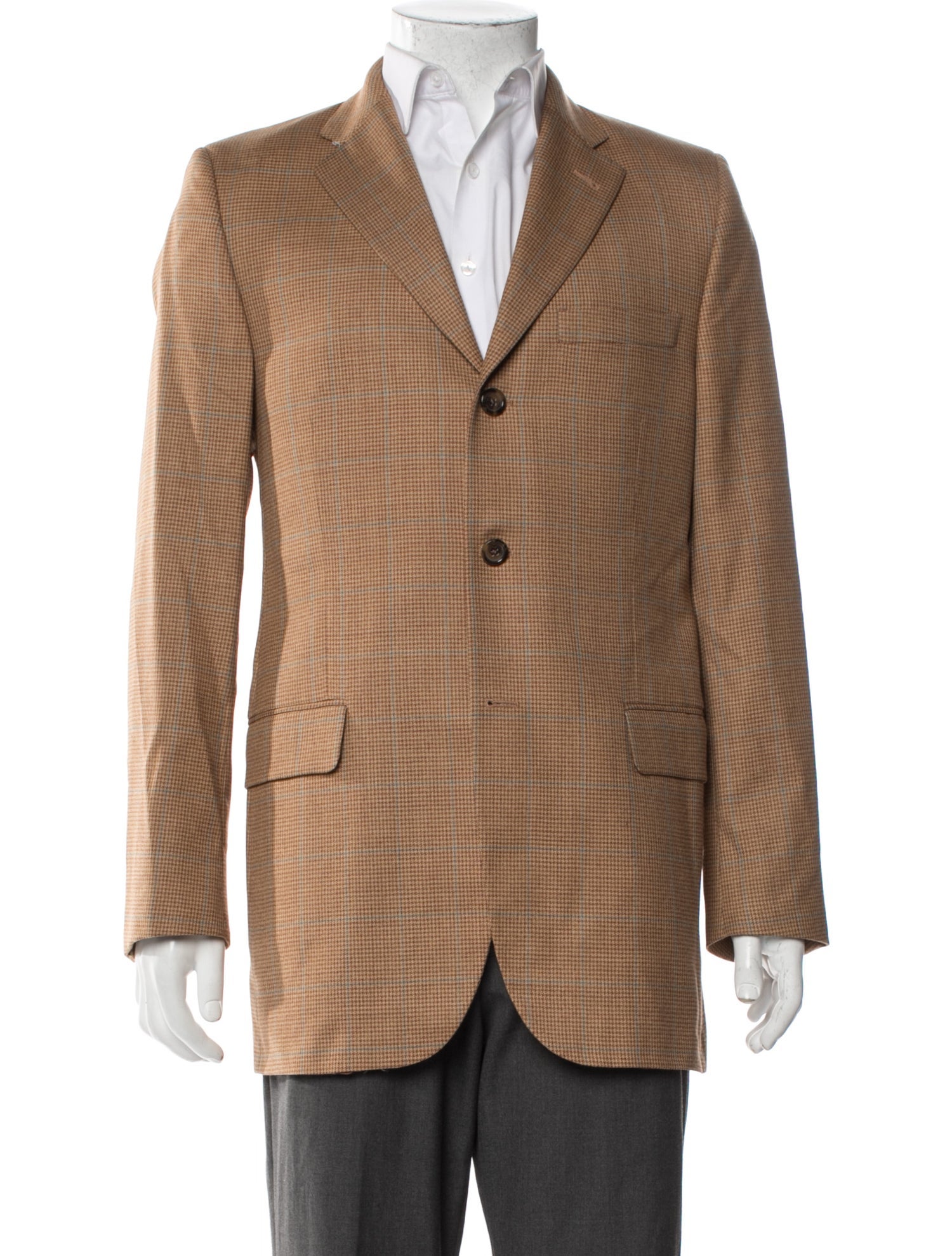 Burberry London Wool Houndstooth Print Blazer
