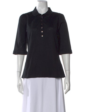 Pre-owned Burberry Three-quarter Sleeve Polo In Black