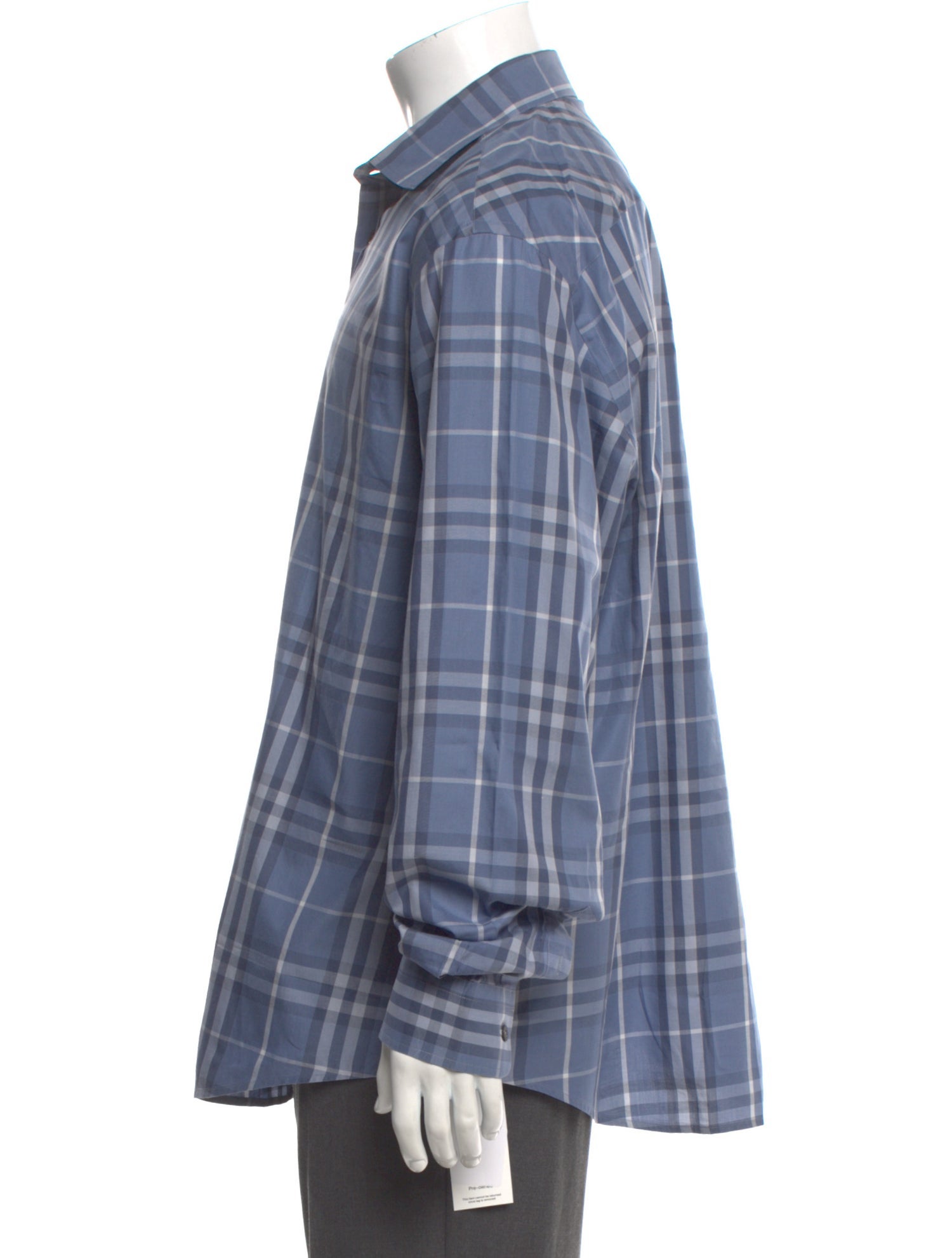 Burberry London Plaid Print Long Sleeve Dress Shirt