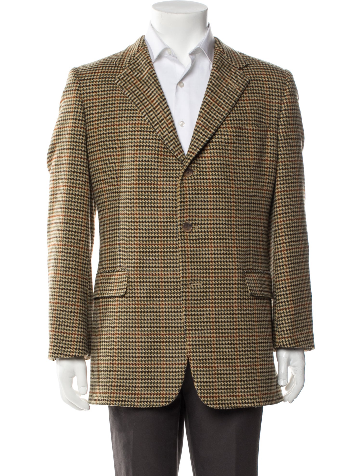Burberry London Vintage Plaid Print Blazer