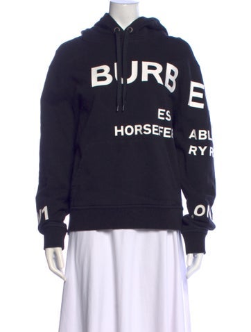 Pre-owned Burberry Graphic Print Crew Neck Sweatshirt In Black