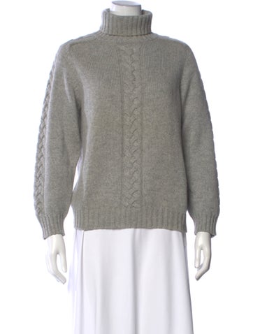 Pre-owned Burberry Cashmere Turtleneck Sweater In Gray