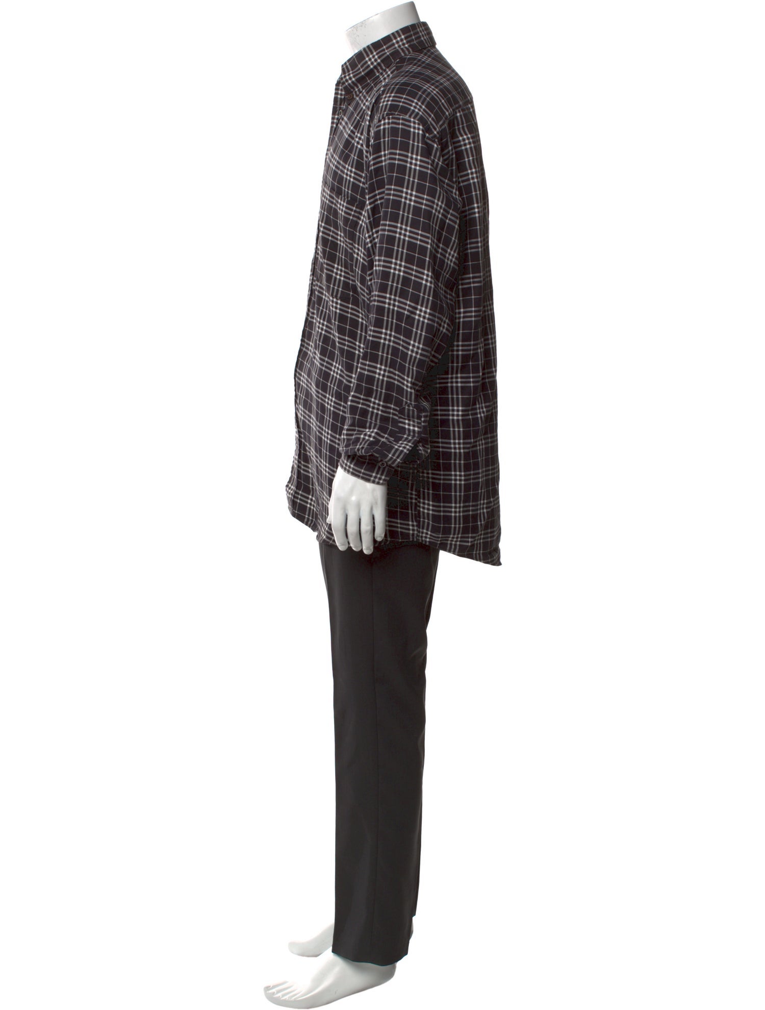 Burberry London Plaid Print Long Sleeve Dress Shirt