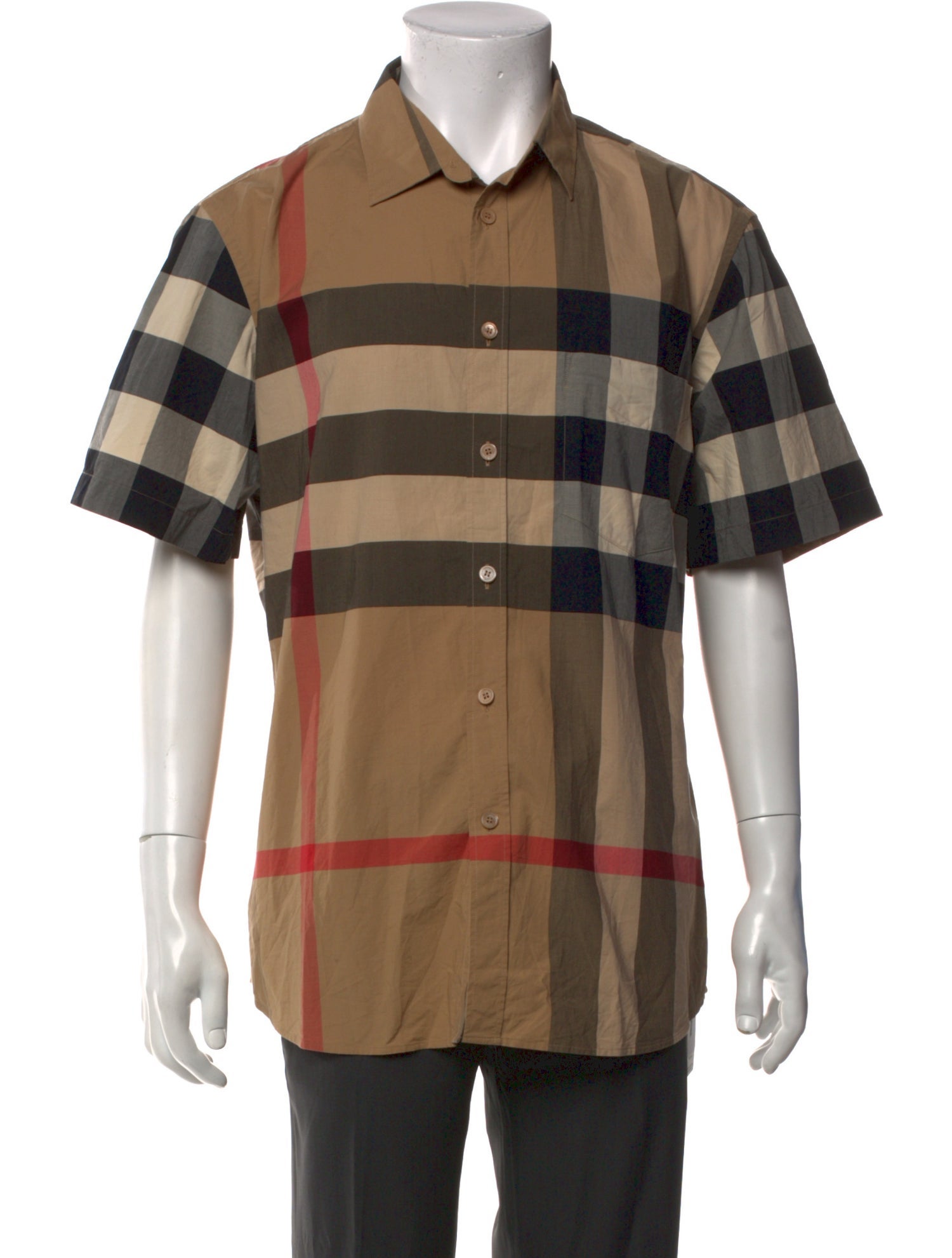 Burberry London Exploded Check Pattern Short Sleeve Shirt