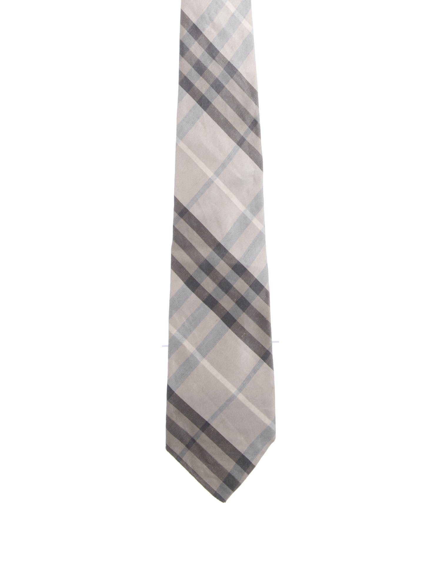 Burberry London Linen blend grey patterned tie