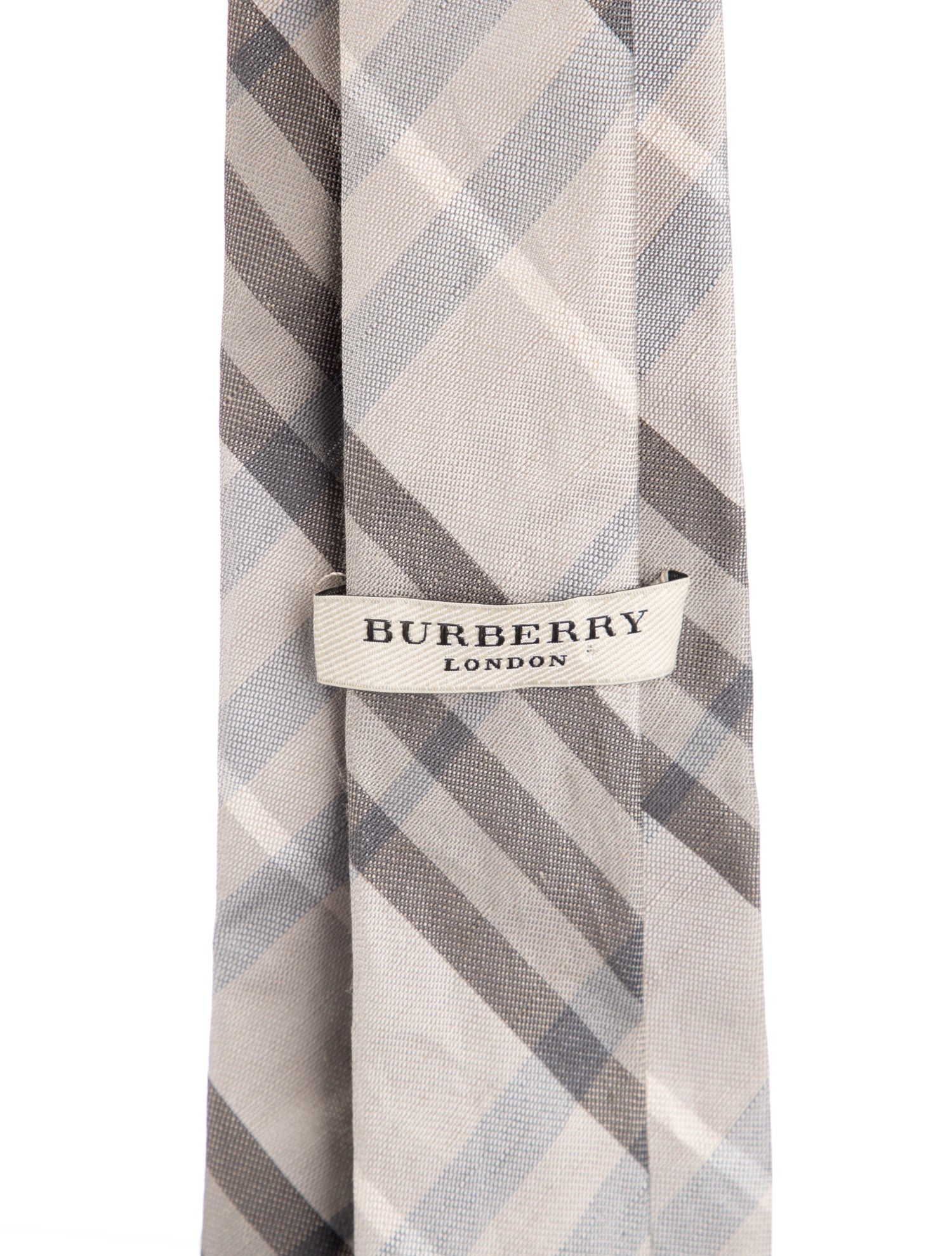 Burberry London Linen blend grey patterned tie