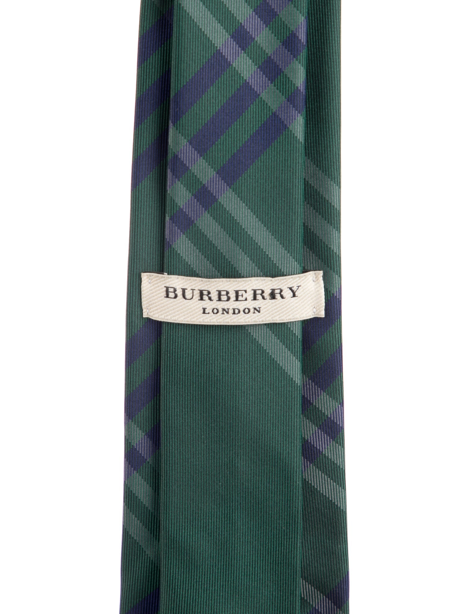 Burberry London Silk green patterned tie