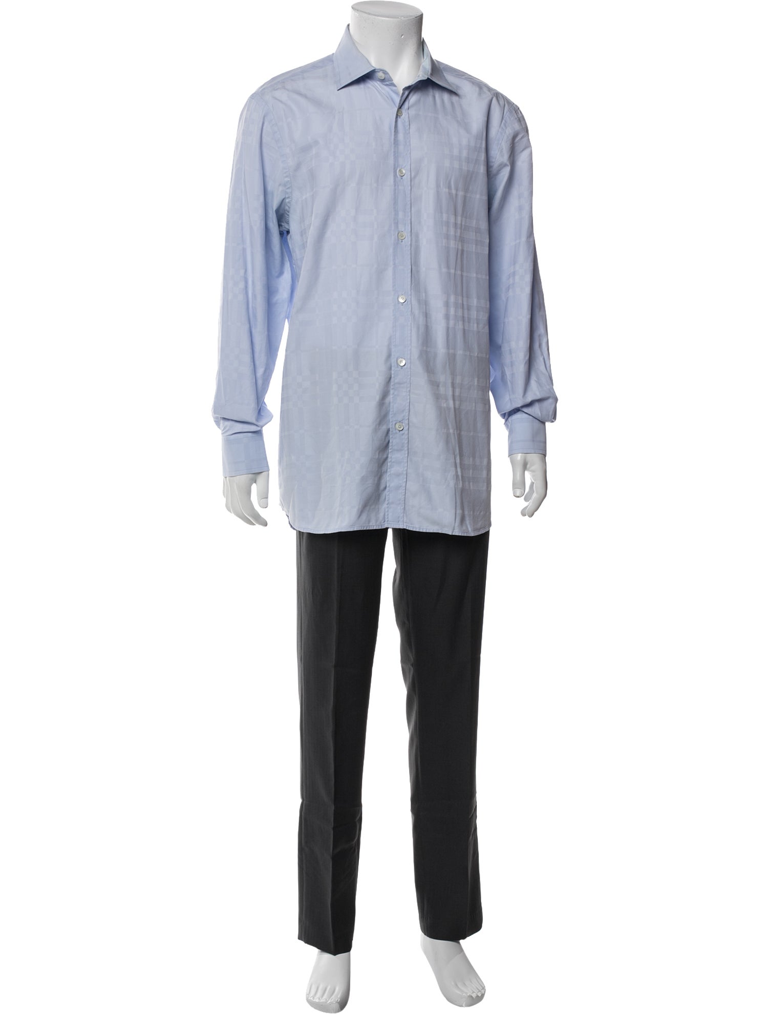 Burberry London Patterned Long Sleeve Dress Shirt