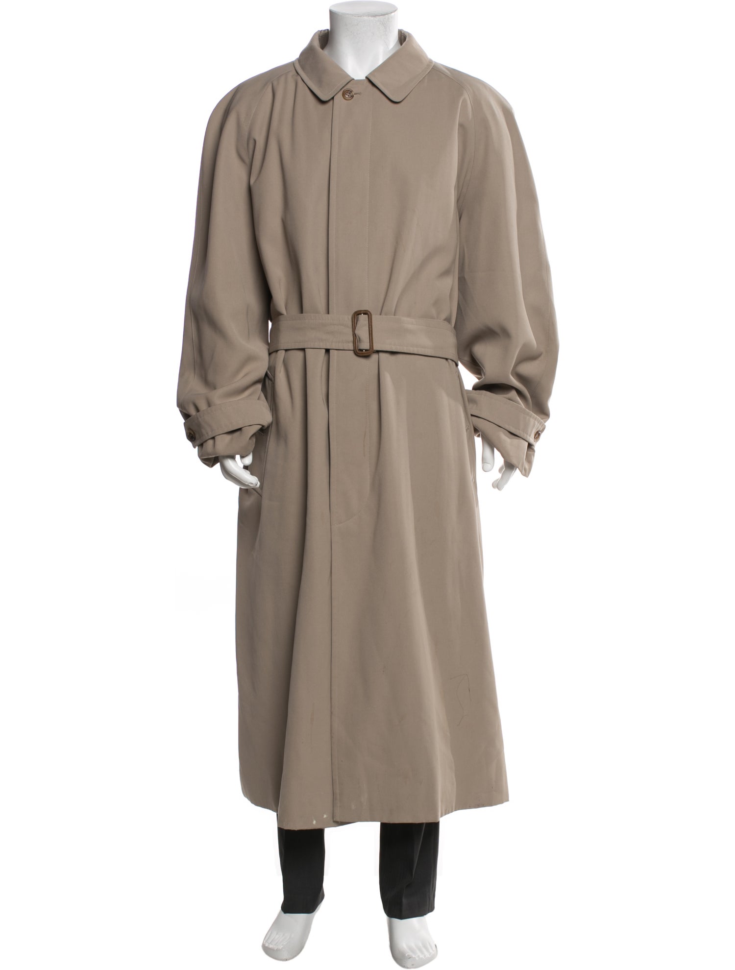 Burberry London Nova Check Pattern Wool Trench Coat