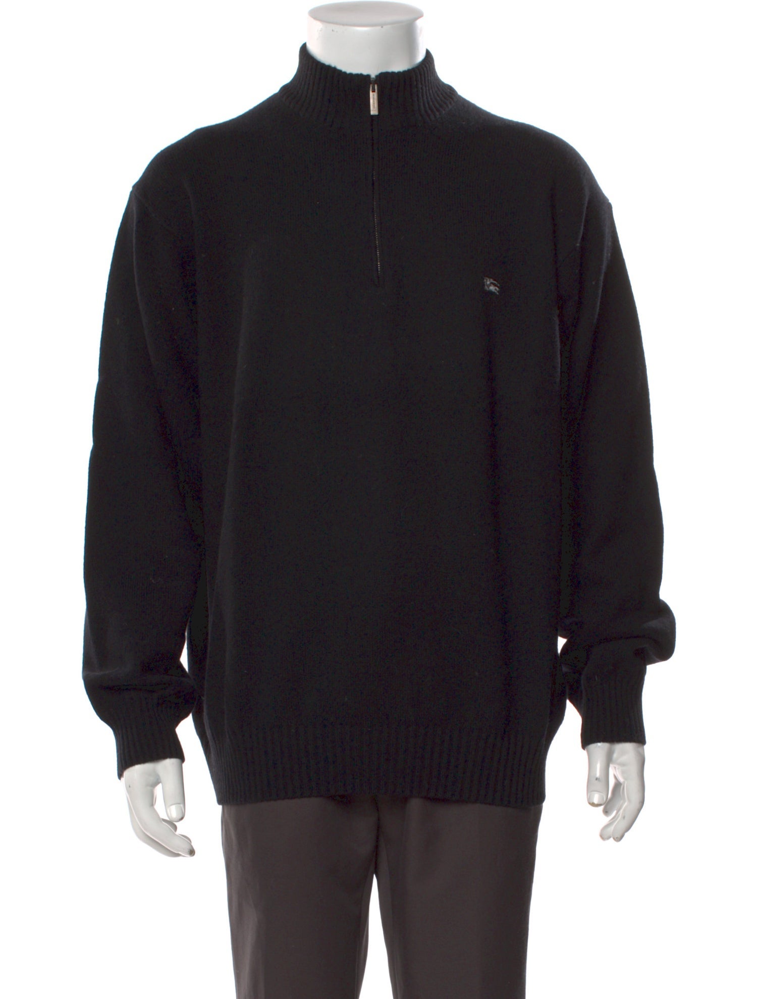 Burberry London Lambswool Mock Neck Pullover