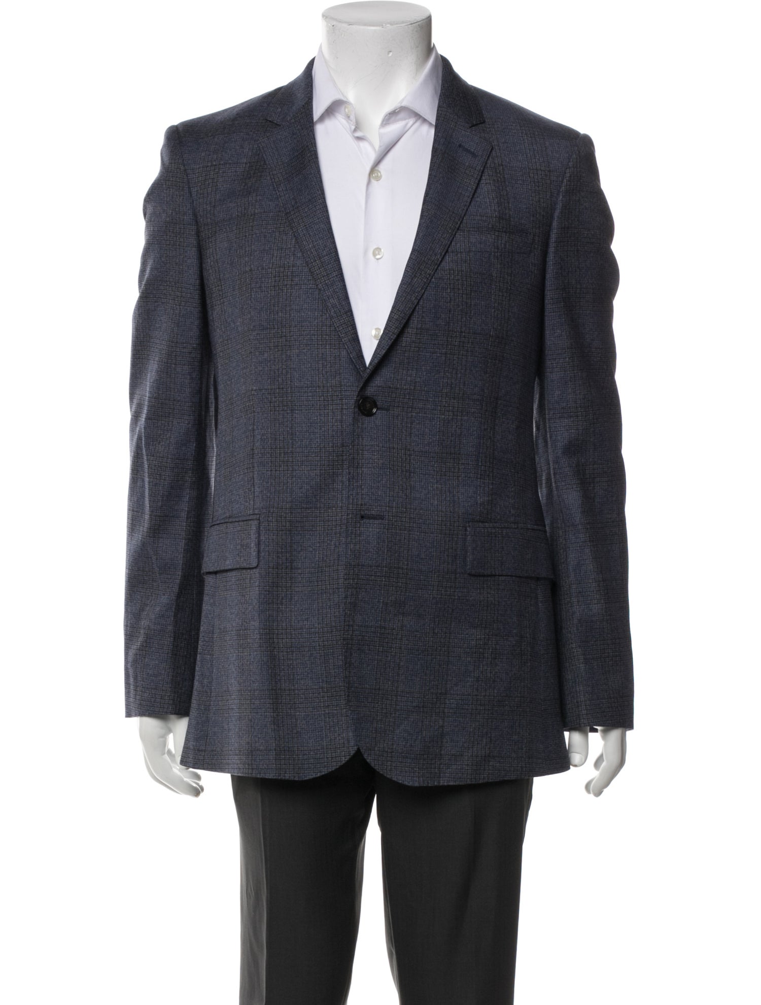 Burberry London Burberry Wool Plaid Print Blazer
