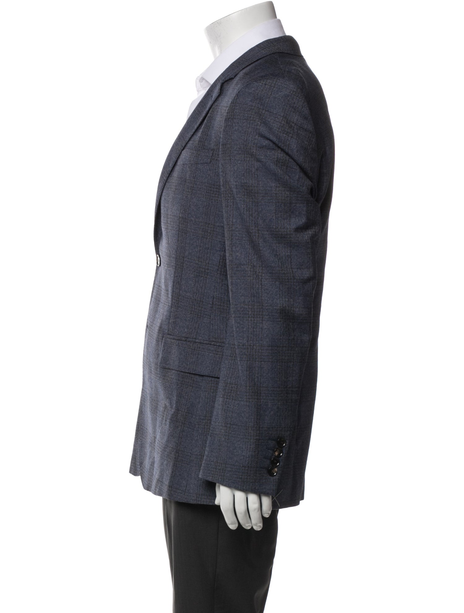 Burberry London Burberry Wool Plaid Print Blazer